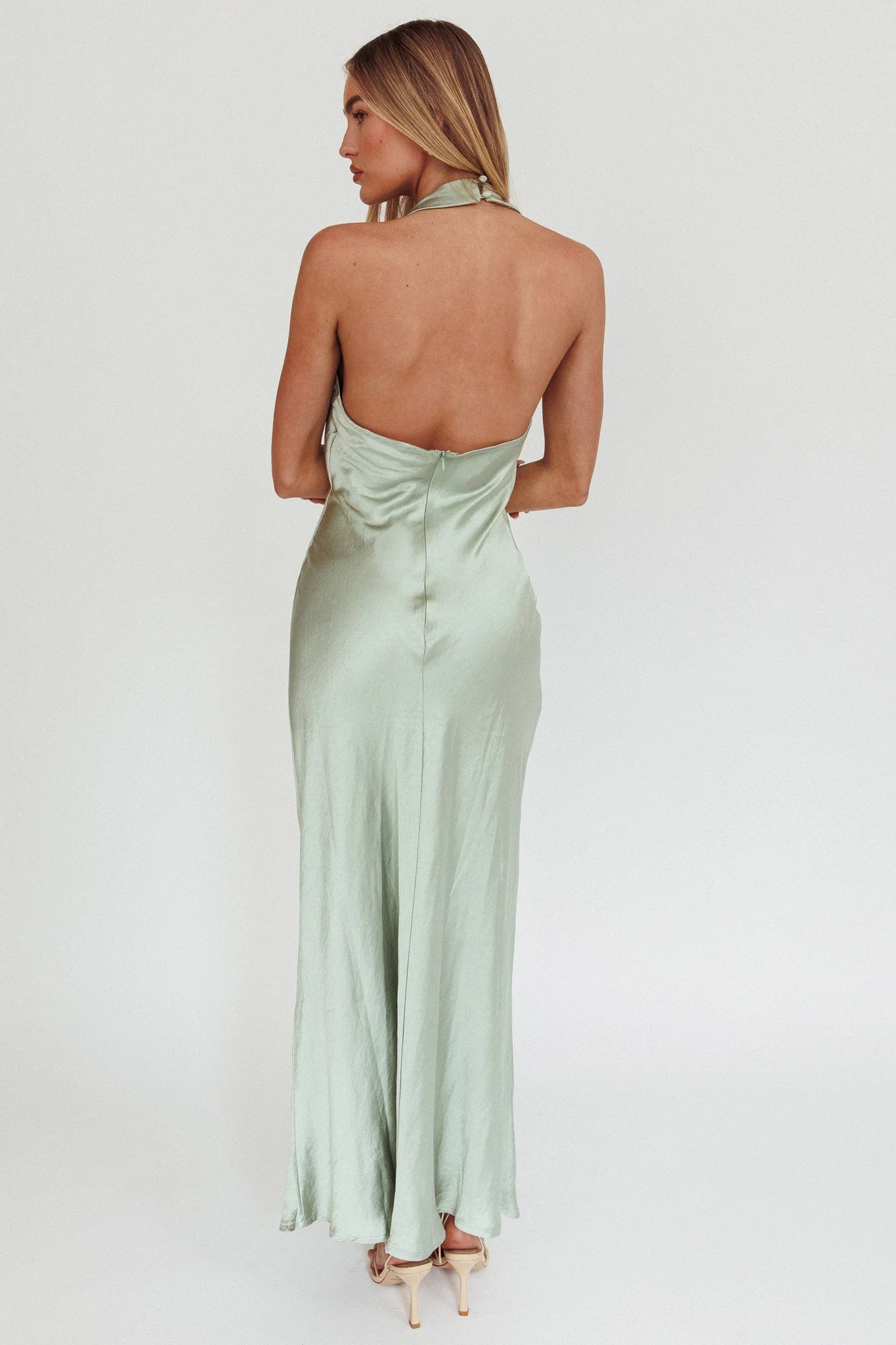 Element Halterneck Maxi Dress Matcha