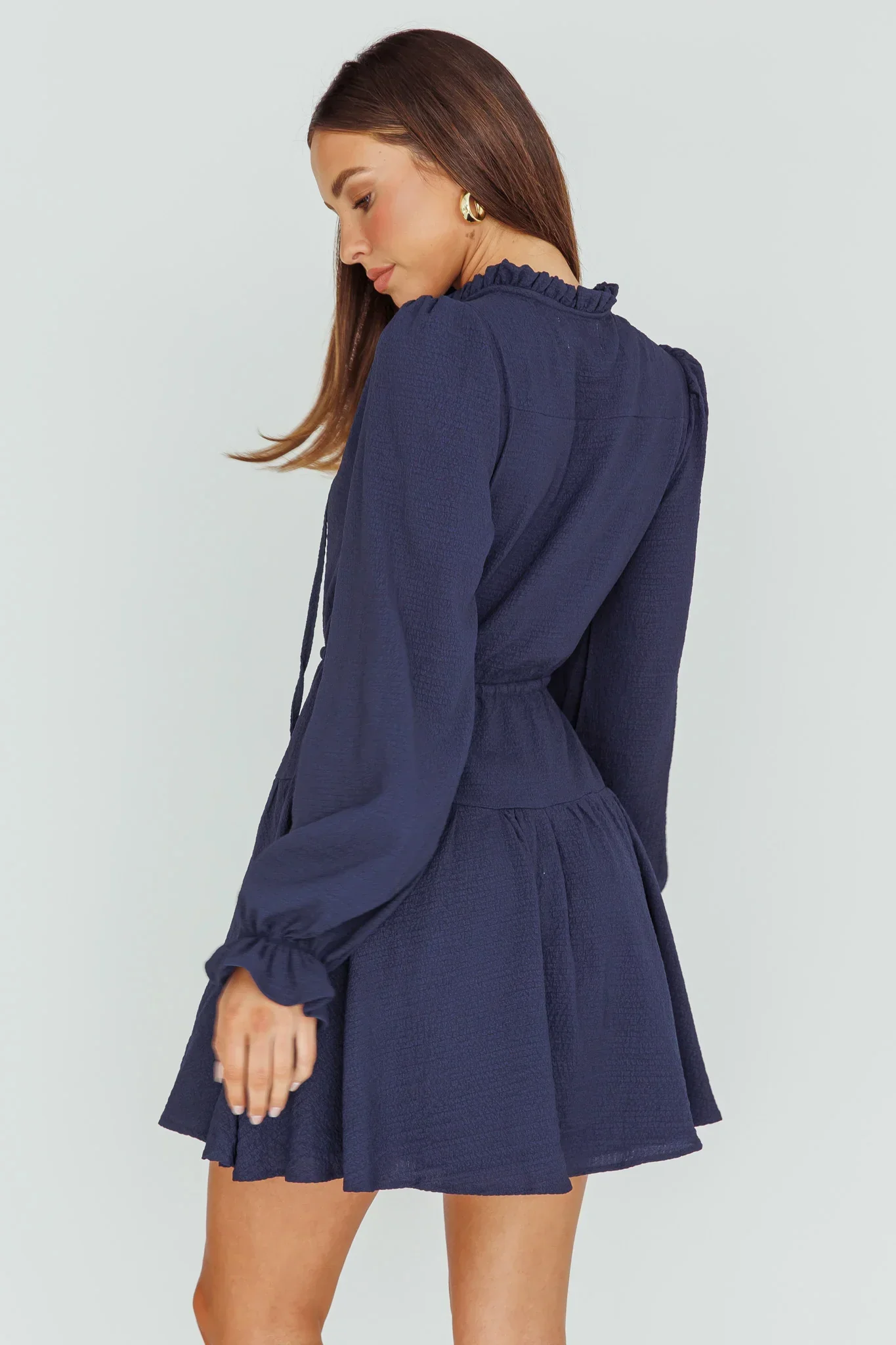 Waverly Long Sleeve Mini Dress Navy