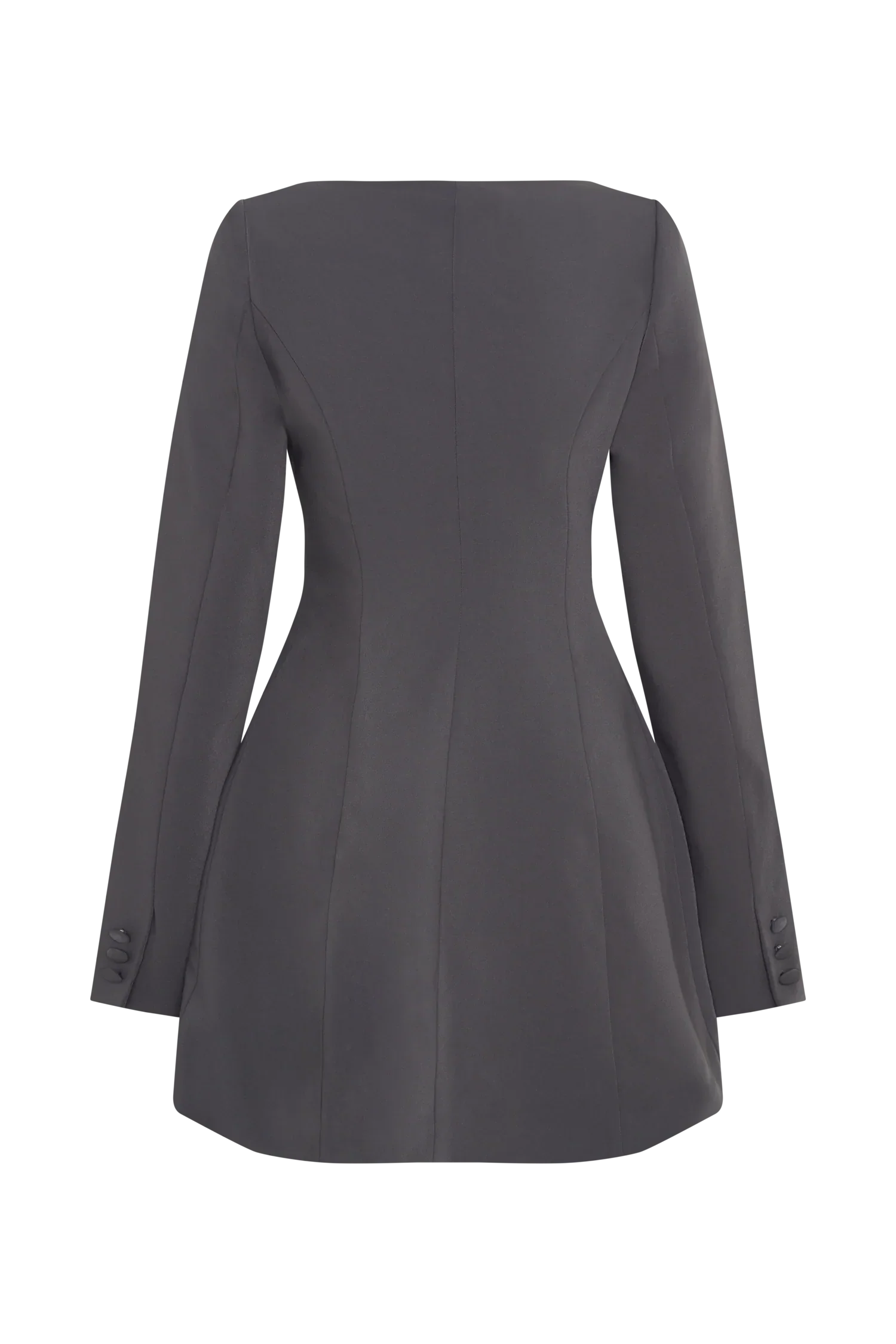 Jolie Boat Neck Suiting Mini Dress - Charcoal Grey