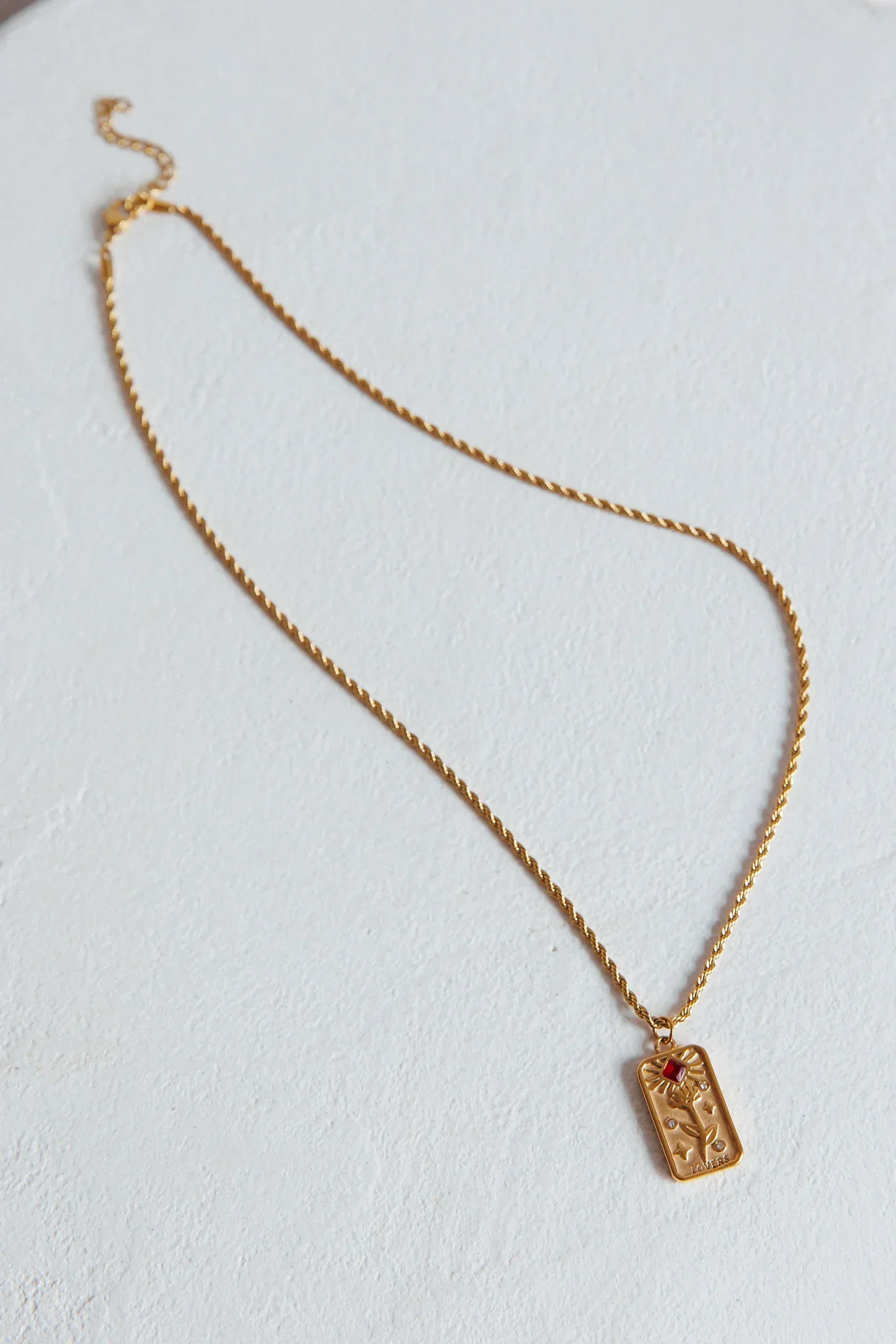 Ida Rope Chain Pendant Necklace Gold