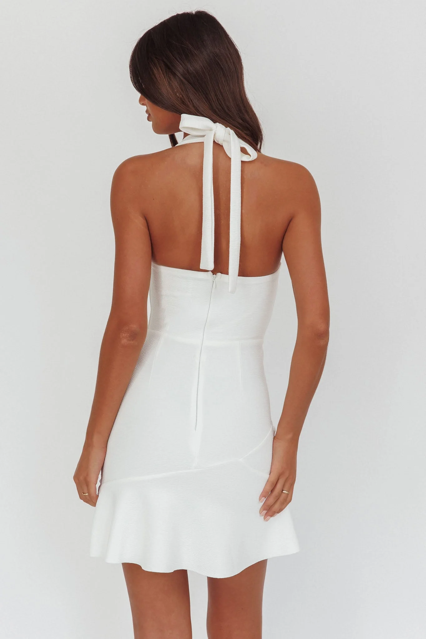 Fire Of Stars Halterneck Mini Dress White