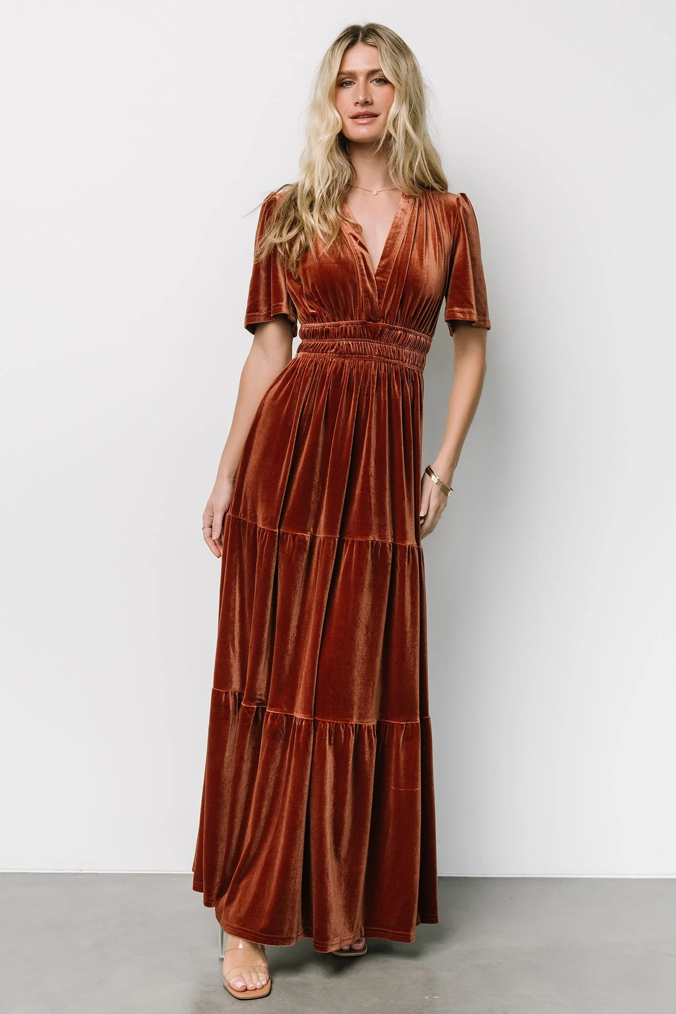 Artemis Velvet Maxi Dress | Dark Spice