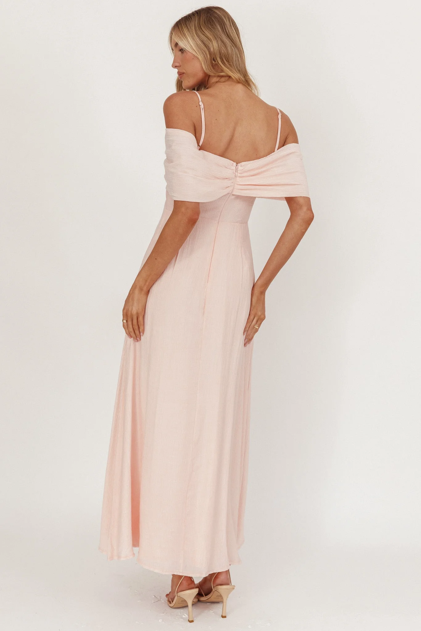 Lillibet Bow Tied Bust Midi Dress Pink