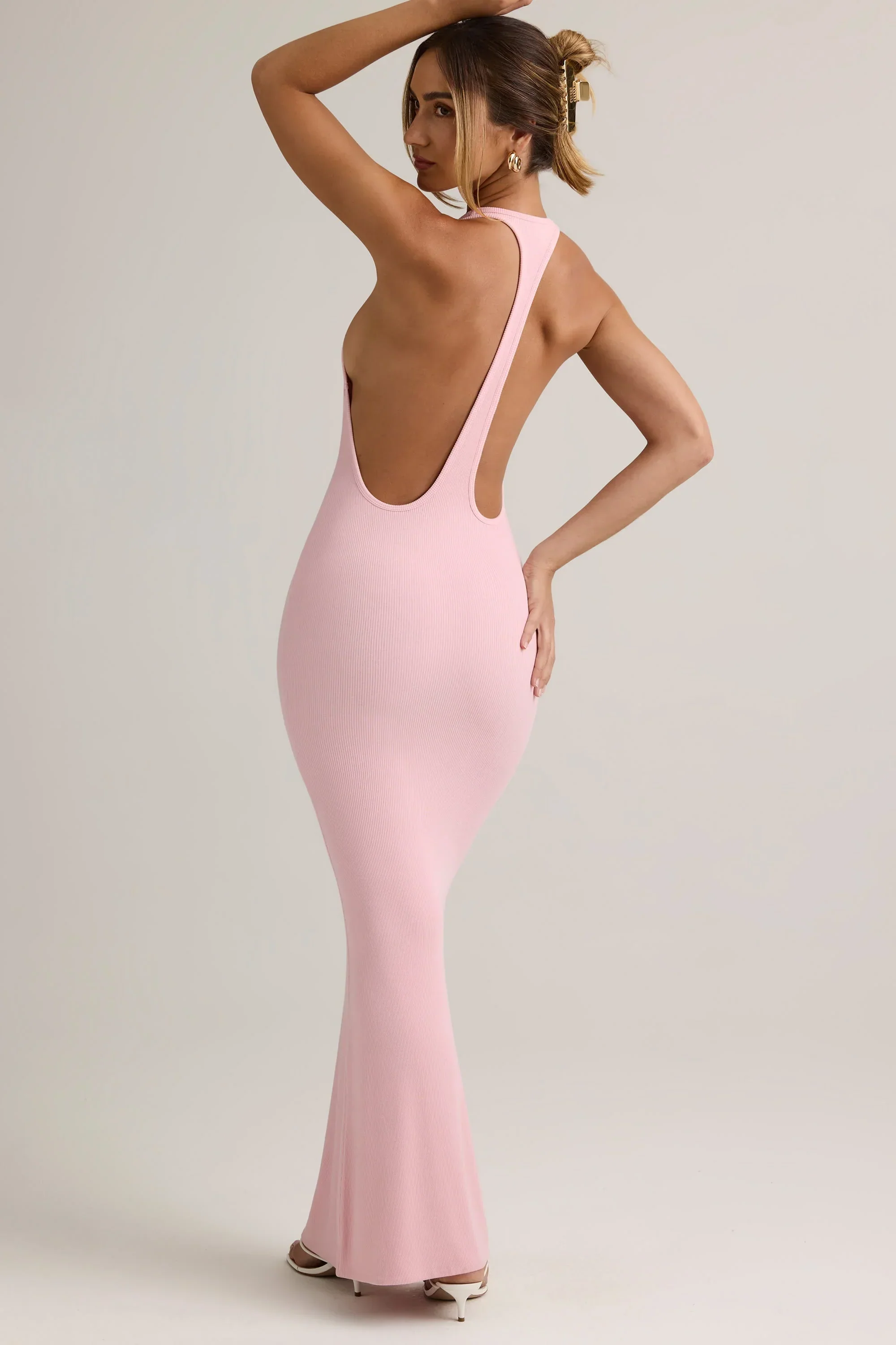 Modal Racerback Maxi Dress in Baby Pink