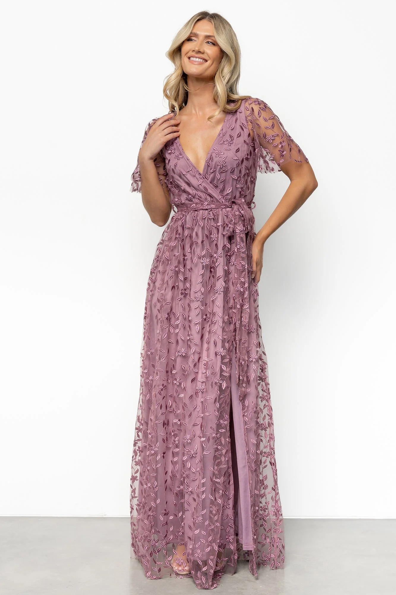 Marseille Embossed Maxi Dress | Lavender