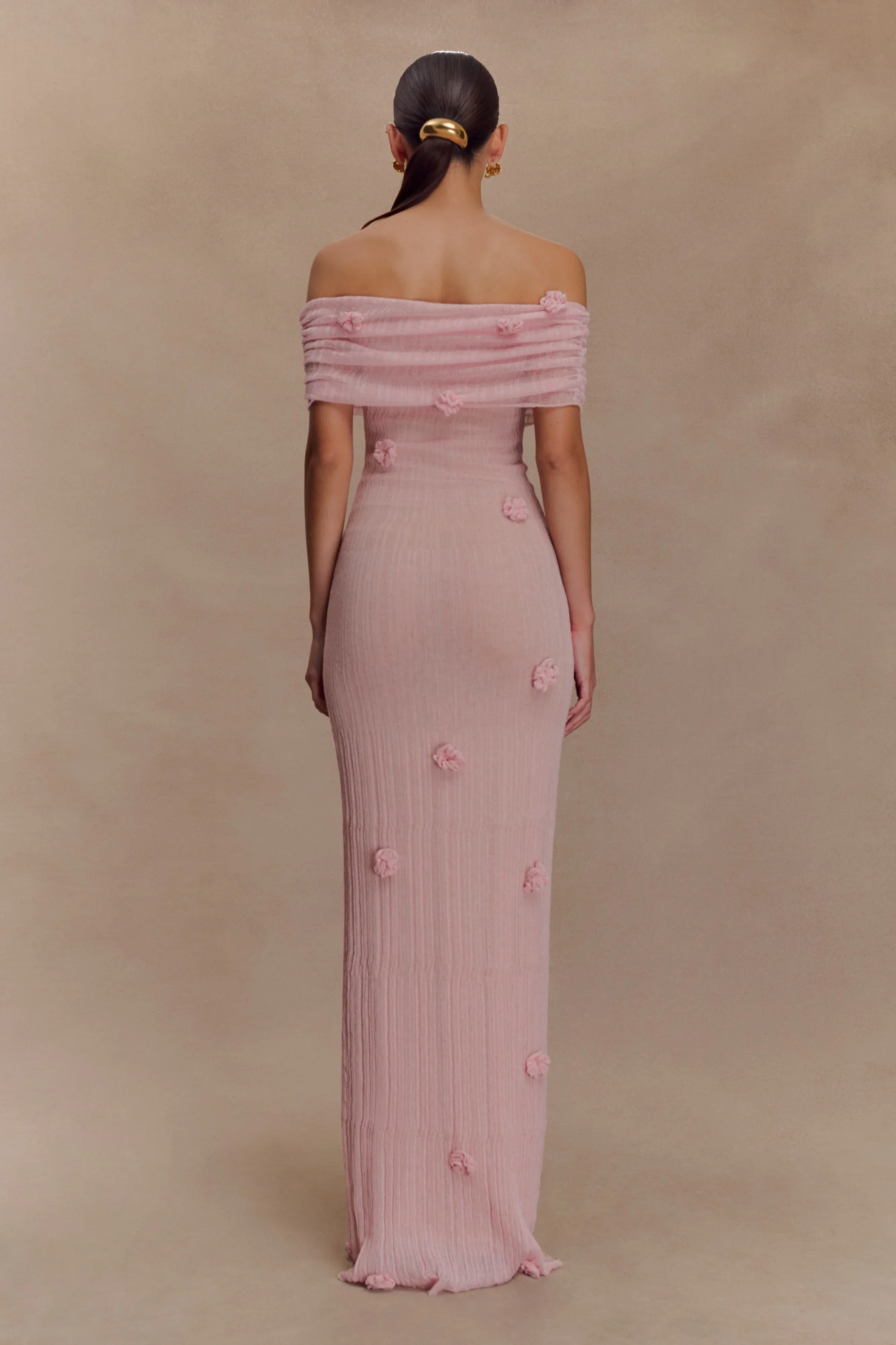Brynn Orchid Knit Maxi Dress - Pastel Pink