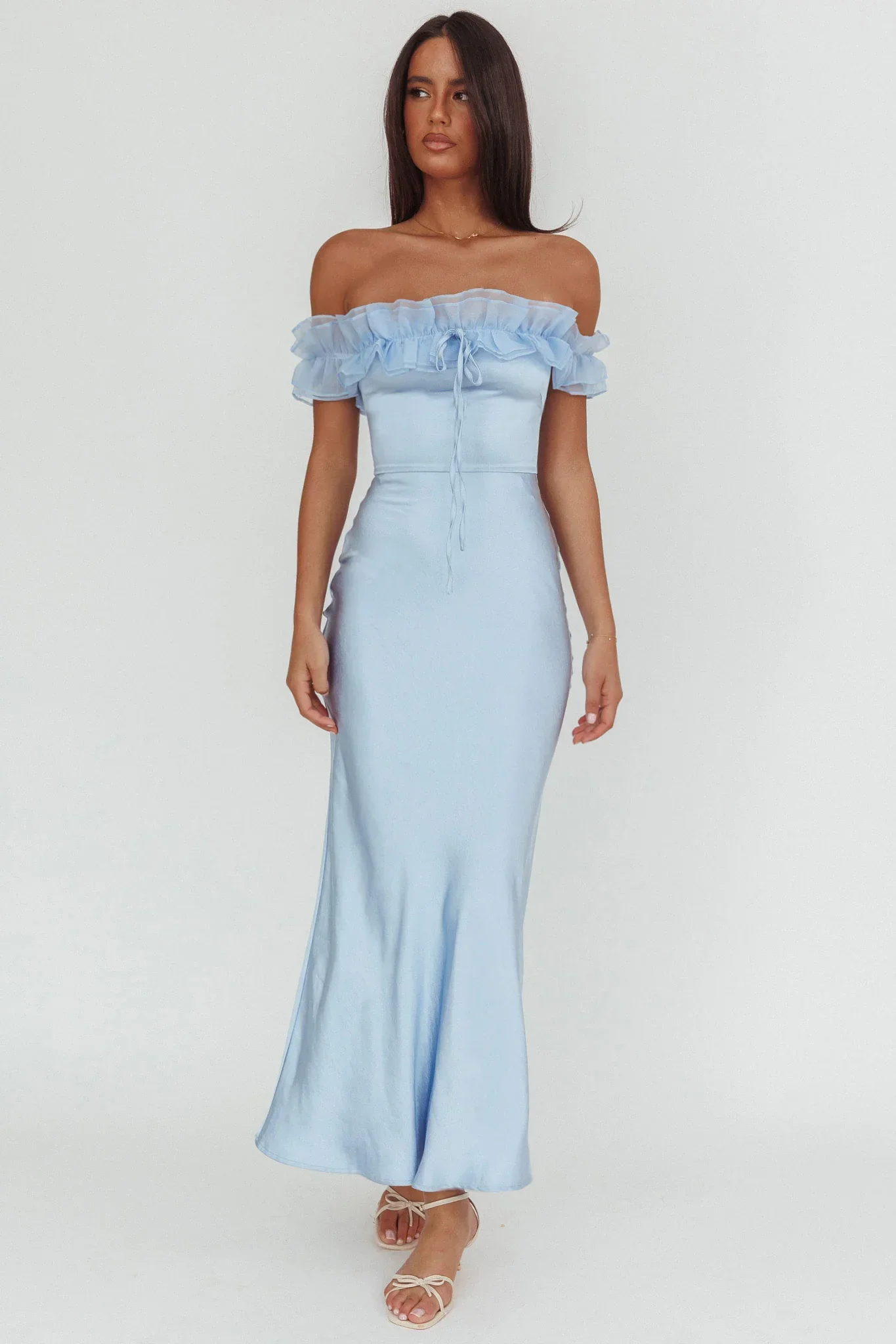 Summerfield Off-Shoulder Maxi Dress Blue