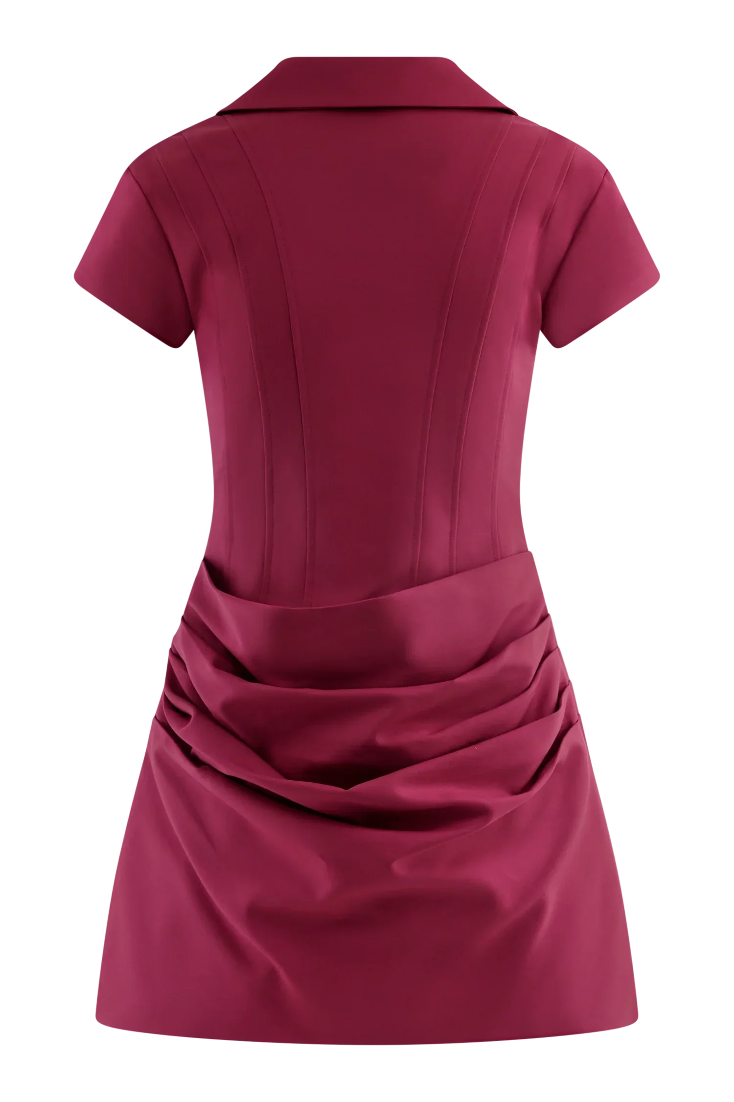 Tarryn Collared Cotton Mini Dress - Dragonfruit