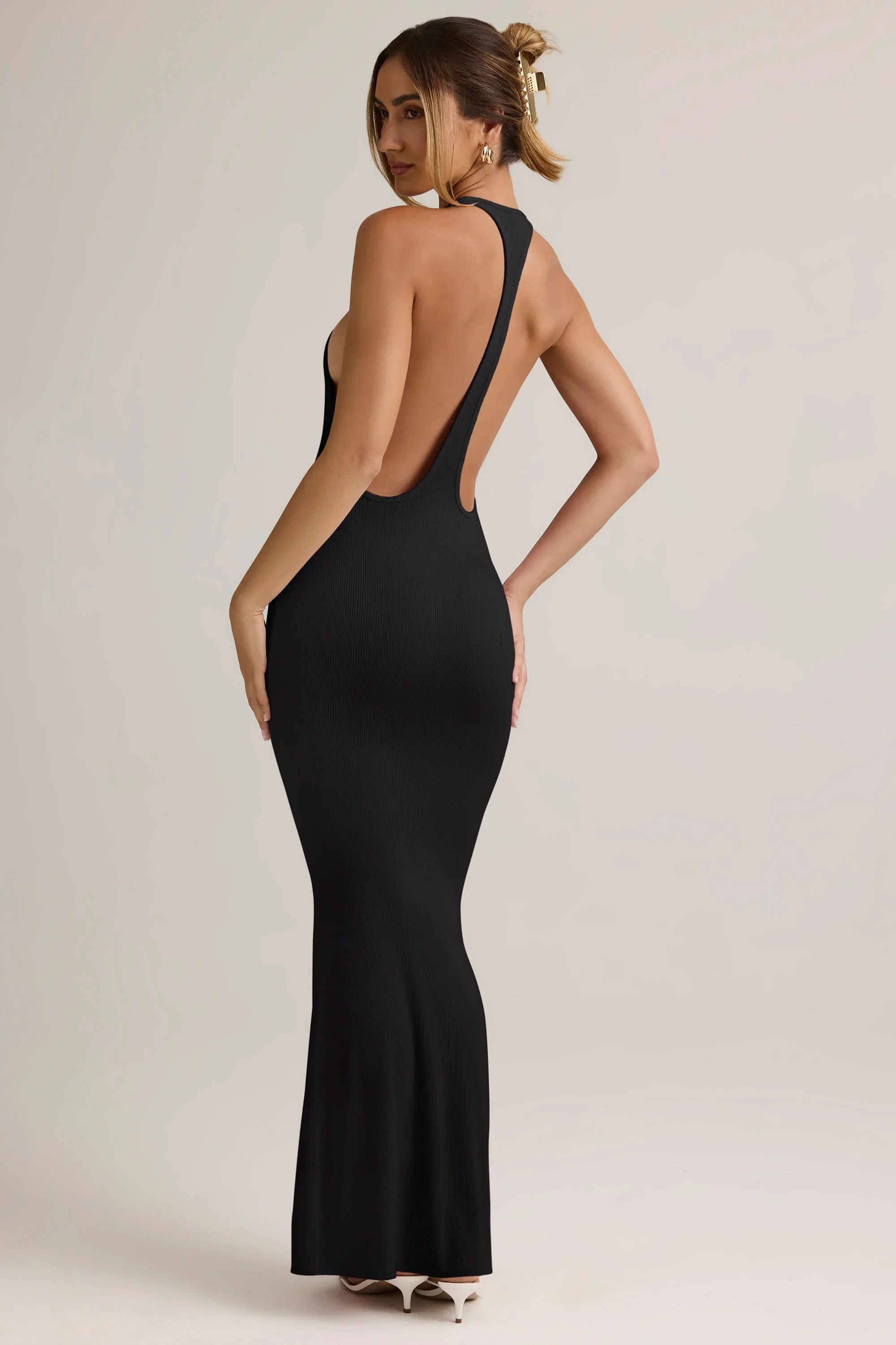 Modal Racerback Maxi Dress in Black