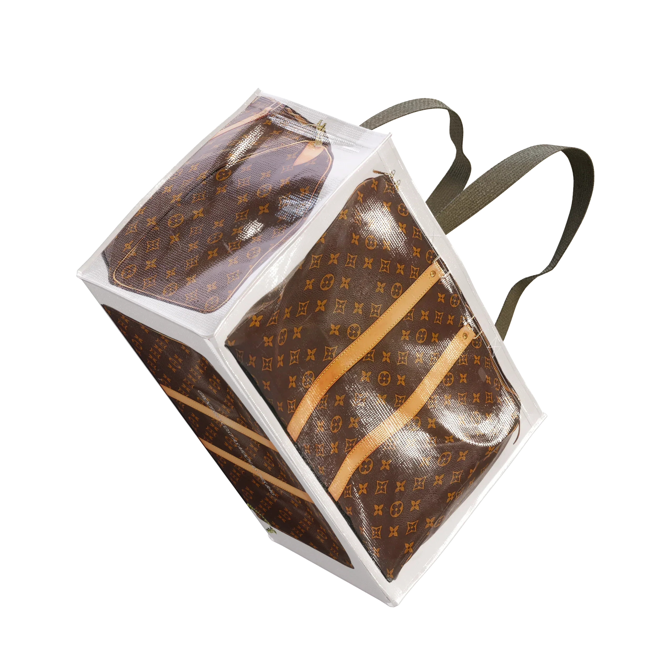 GroceryBags TITA ELVIE duffle GroceryBag, brown  canvas, large