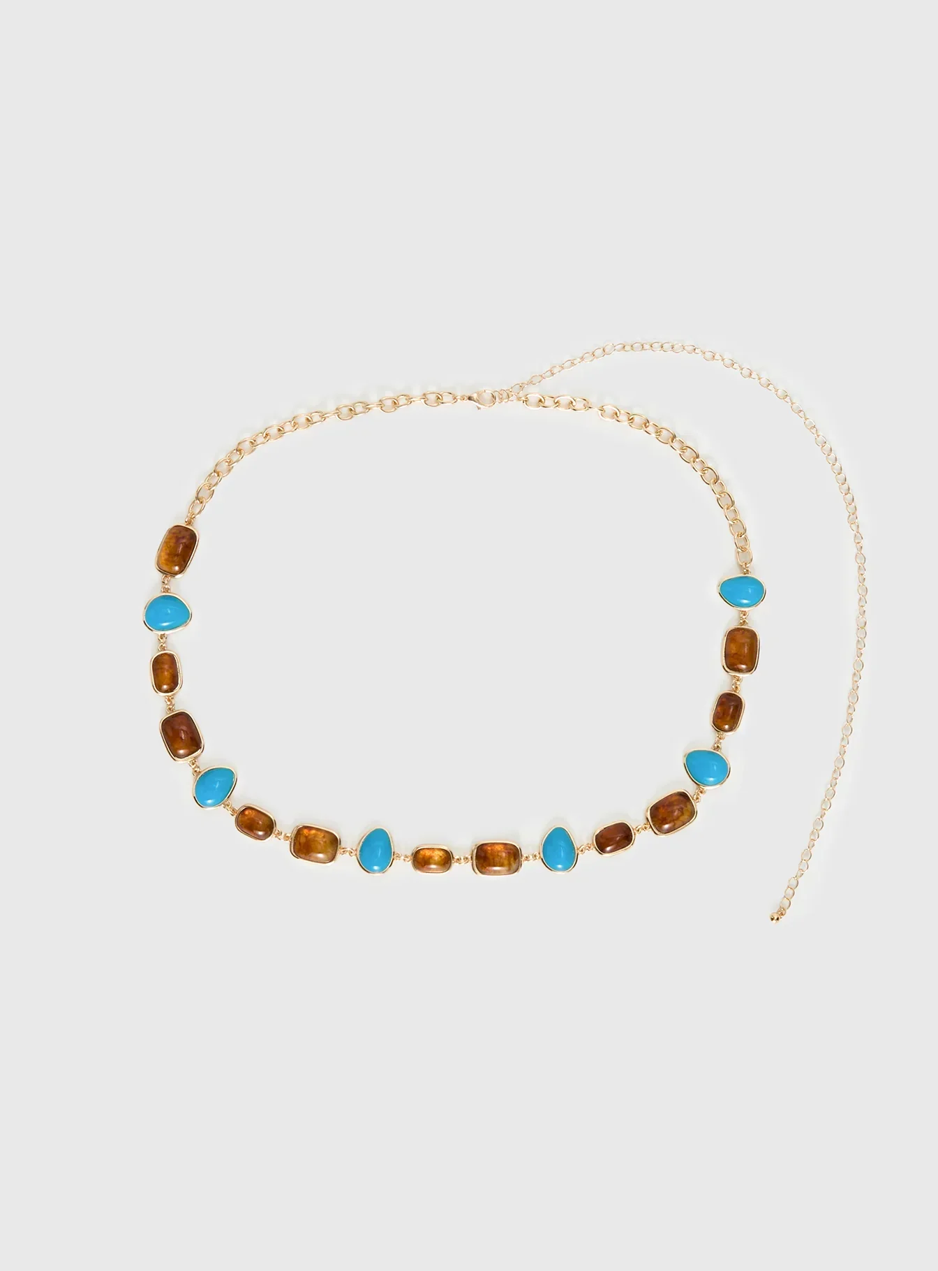 Nuvora Gemstone Chain Belt Gold