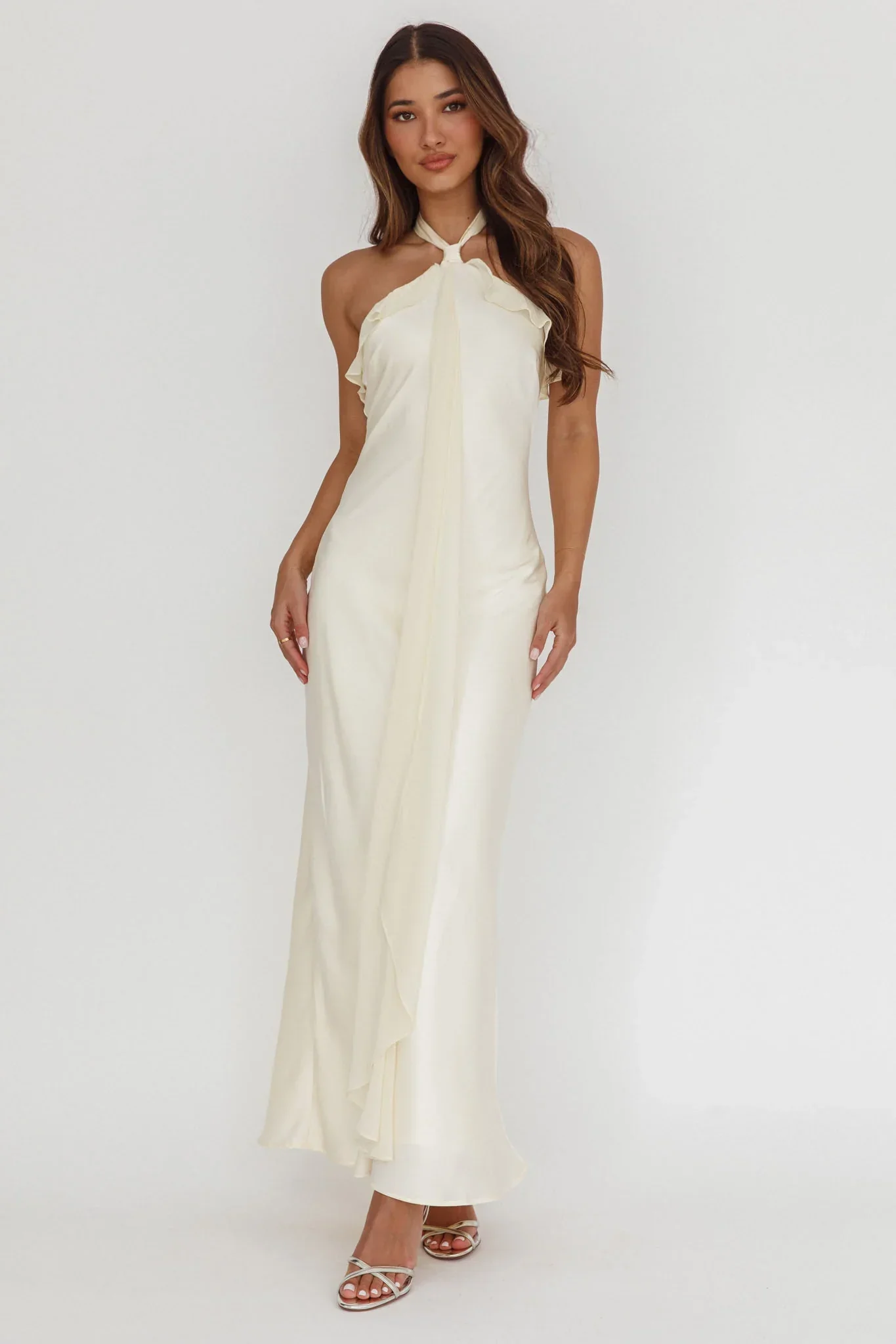 Starlet Halterneck Sash Maxi Dress Butter