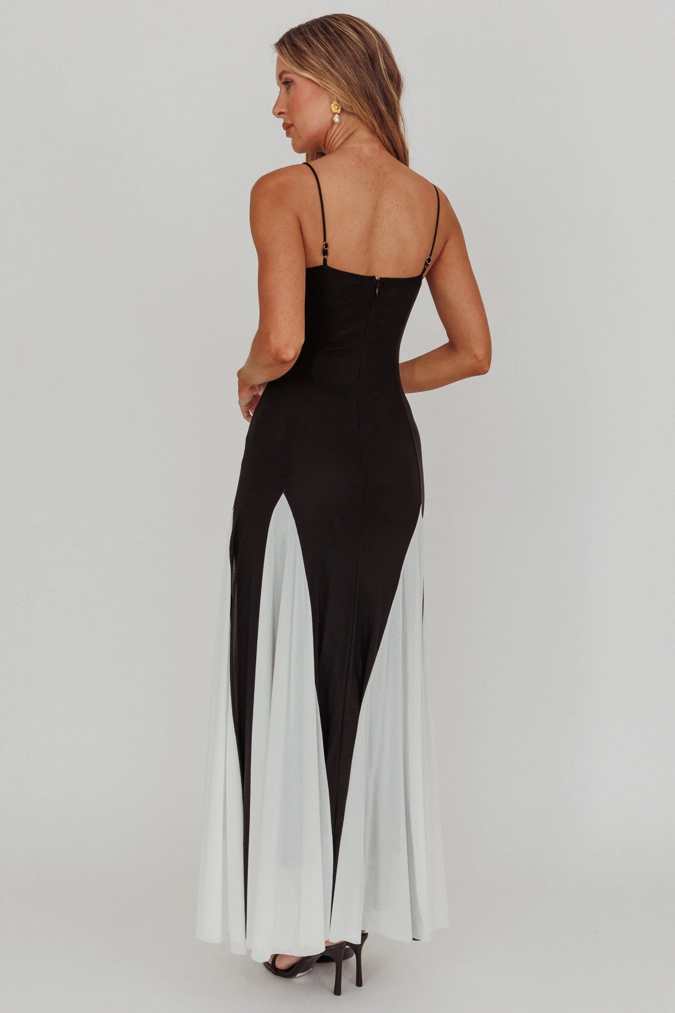 All Mine Godet Hem Maxi Dress Black