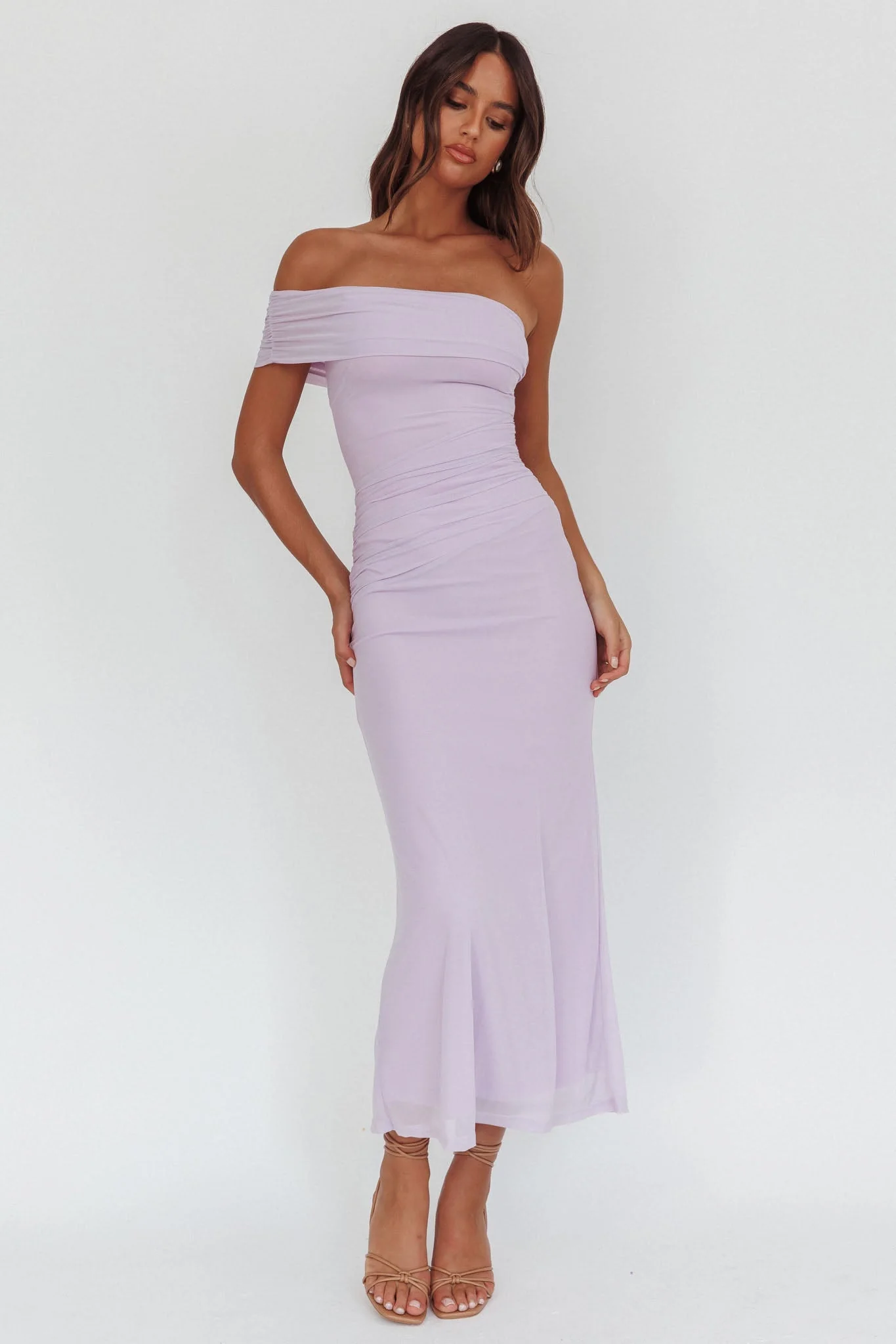 Gala One-Shoulder Maxi Dress Lilac