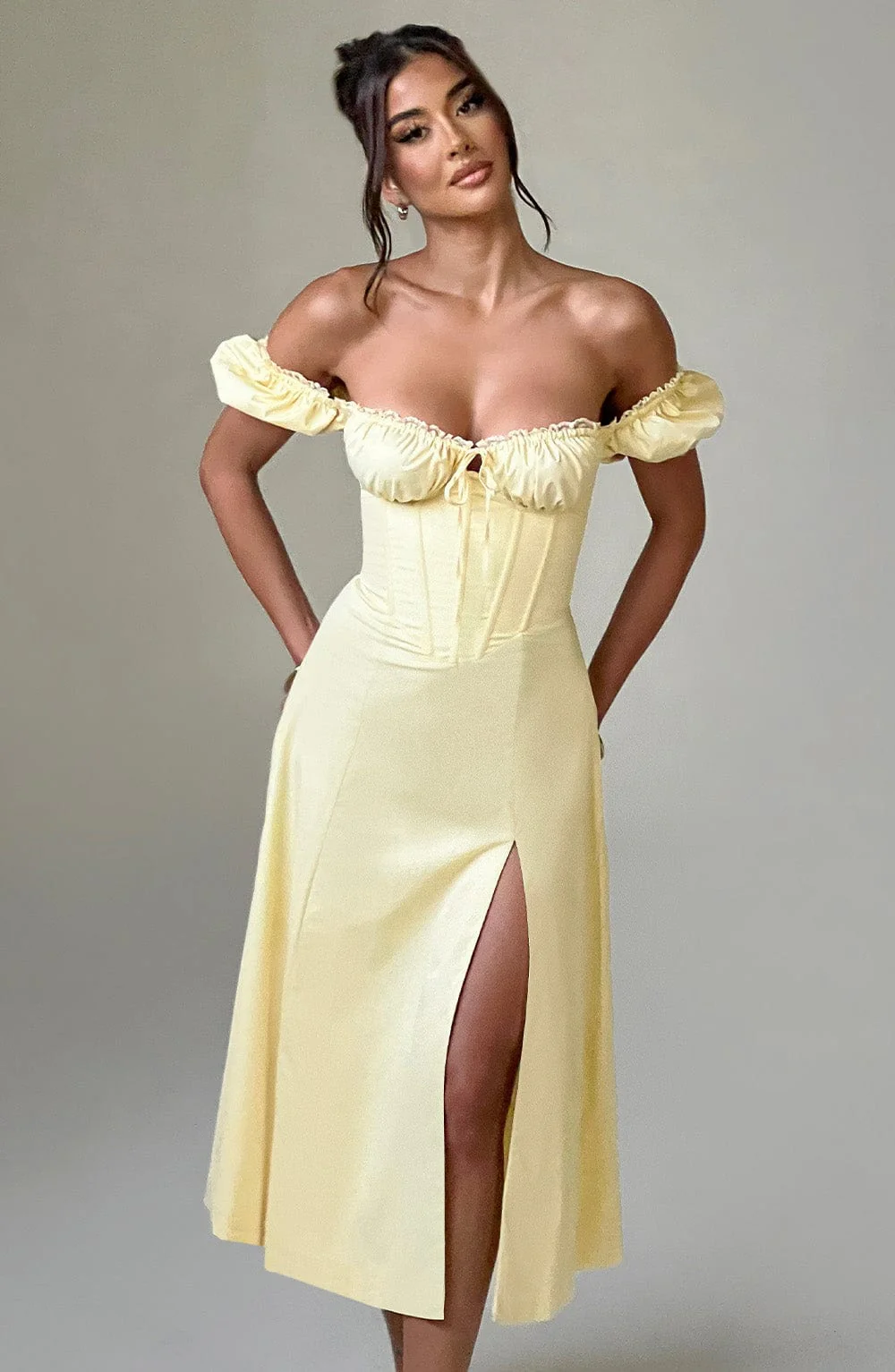 Courtney Midi Dress - Lemon