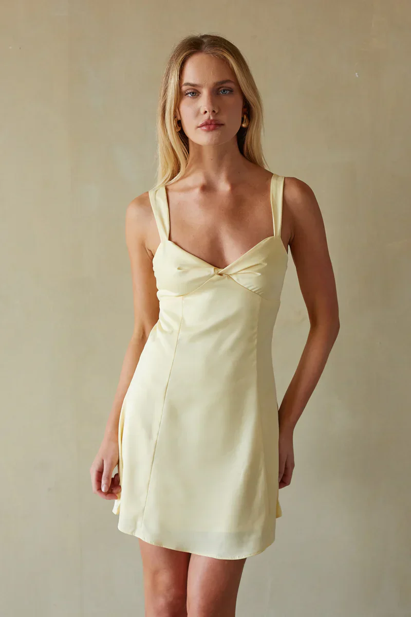 Lizzy Front Twist Tie Back Mini Dress