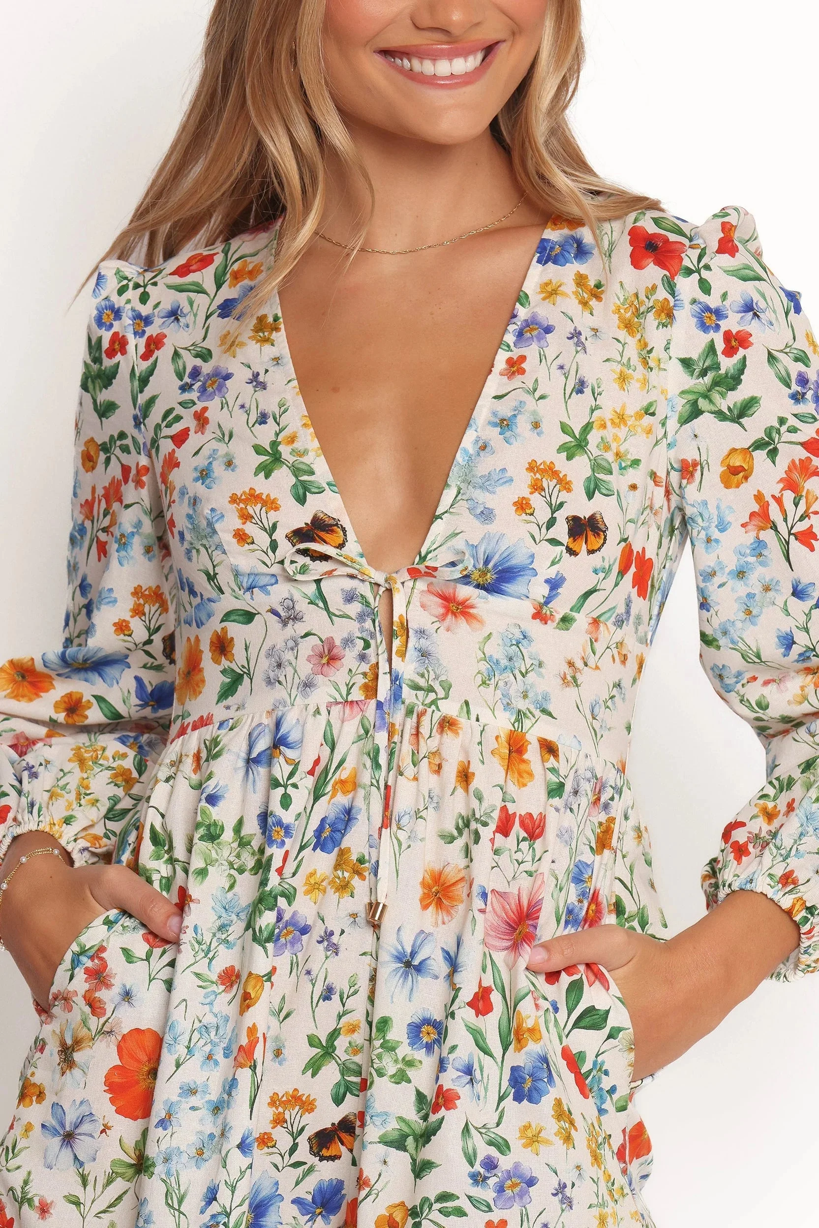 Irisa Long Sleeve Romper - Garden Floral