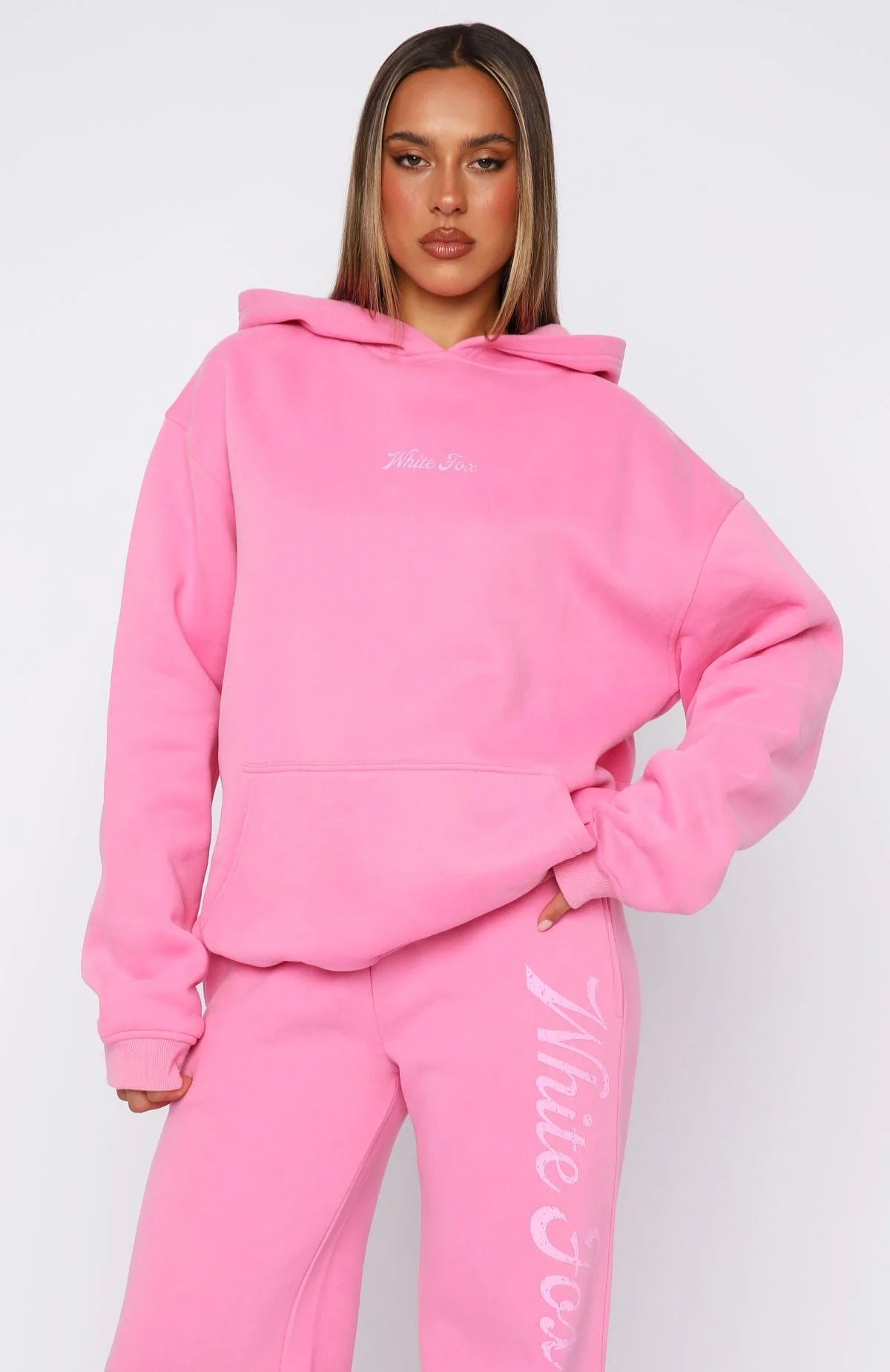 The Good Life Back Graphic Oversized Hoodie Pink