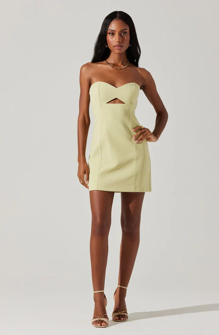 Yellow Wrap Mini Mekhi Dress