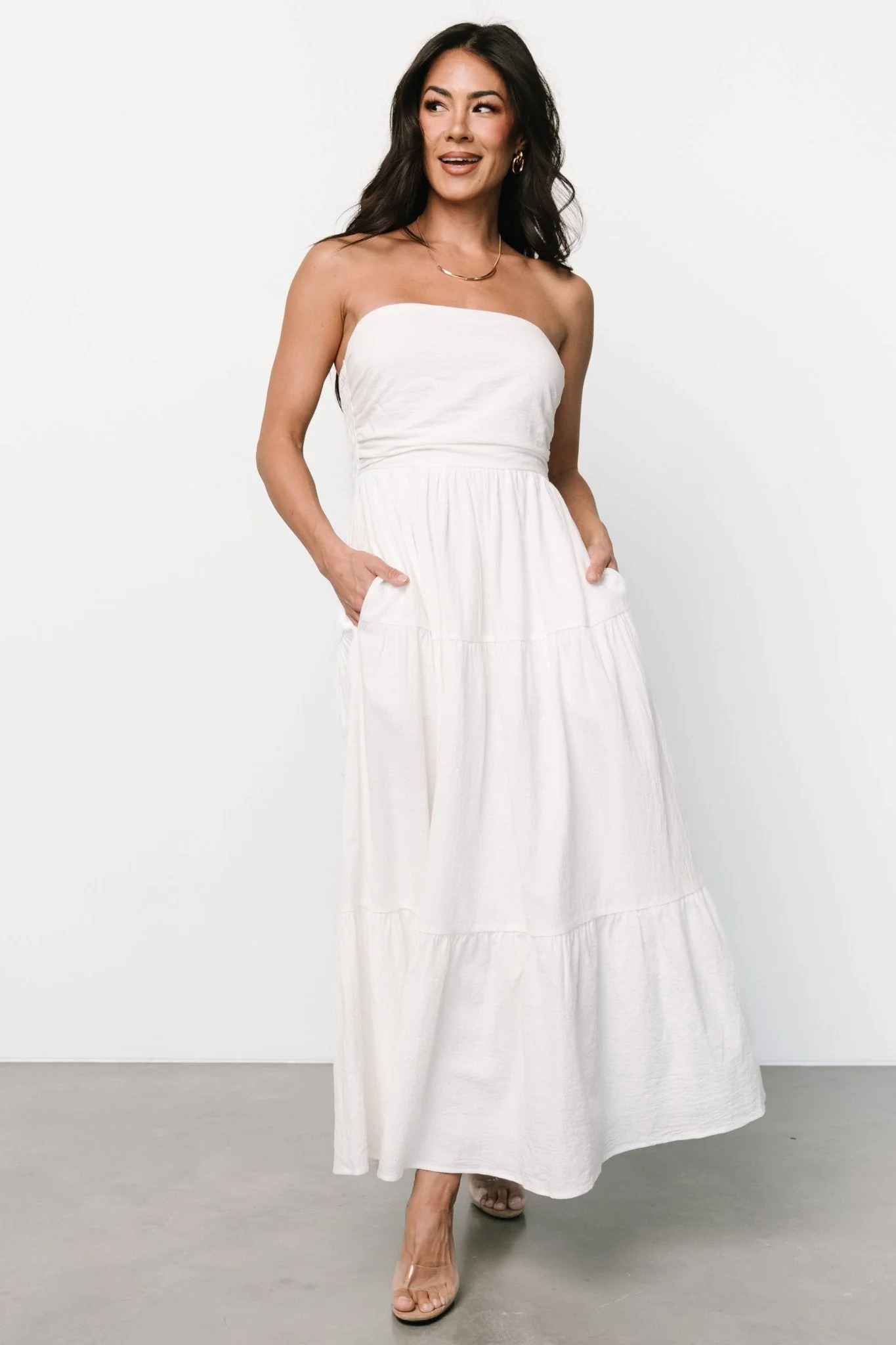 Delray Strapless Dress | Off White