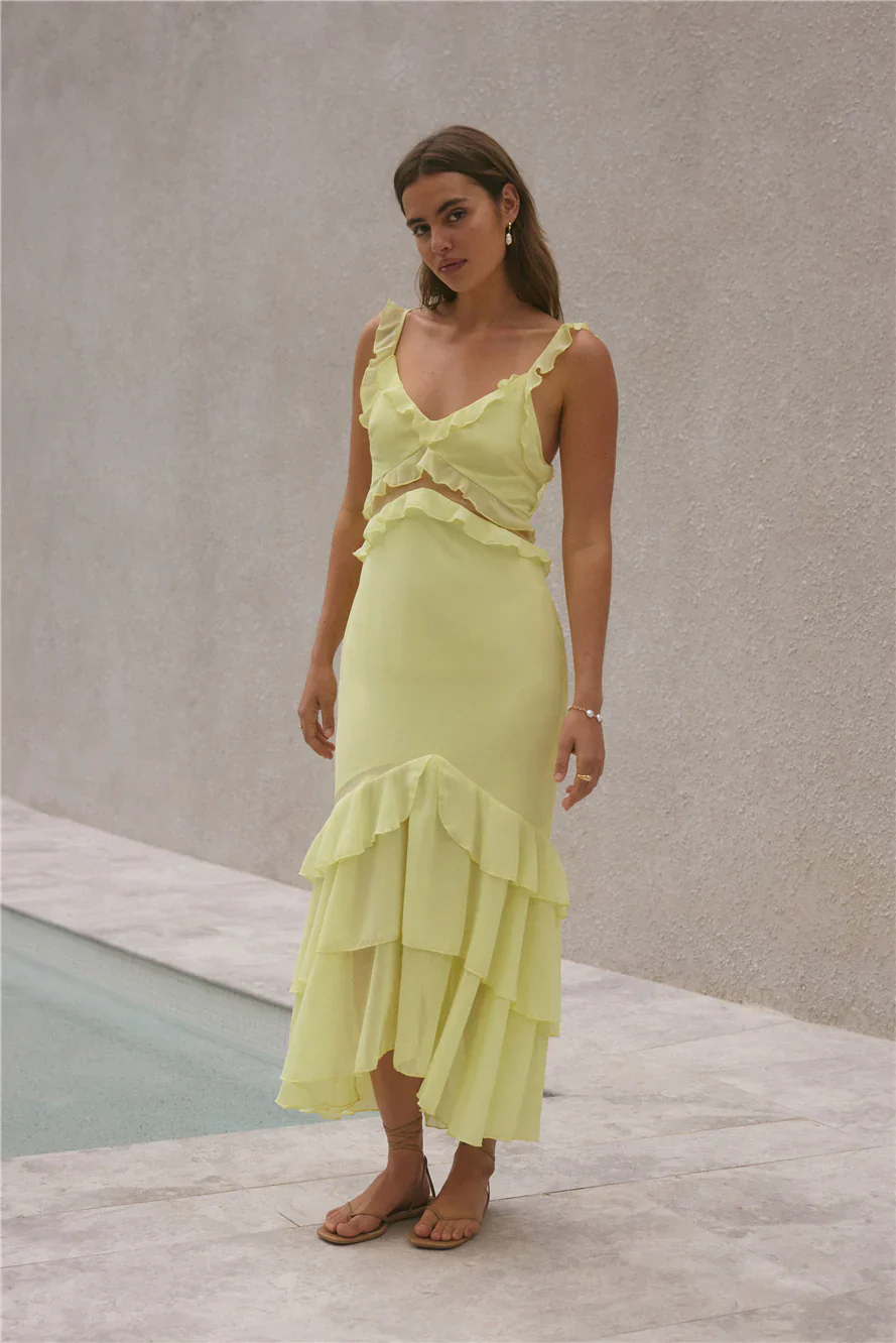 Dance Away Maxi Dress Yellow