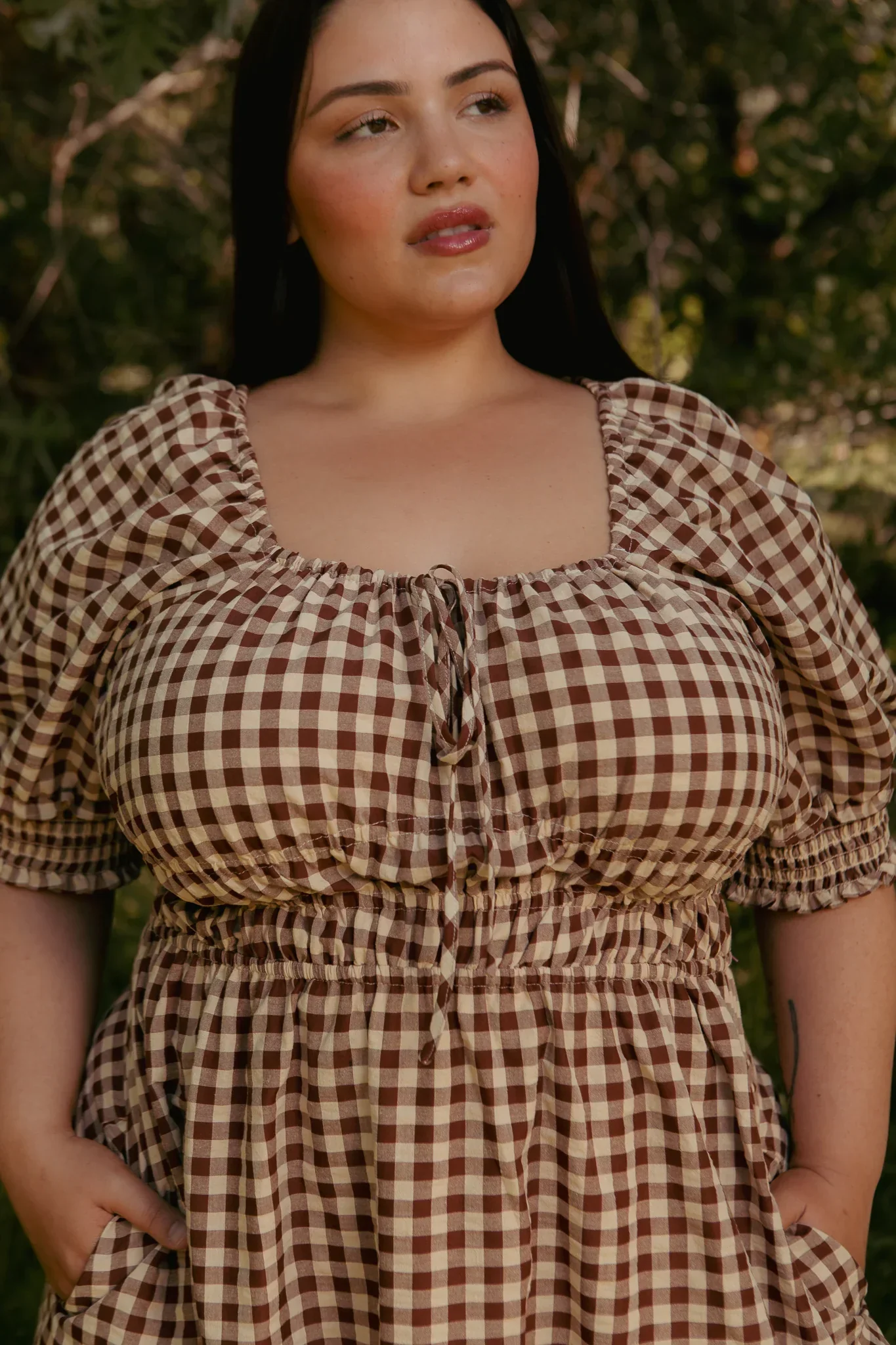 Kaitlyn Dress in Chocolate Gingham