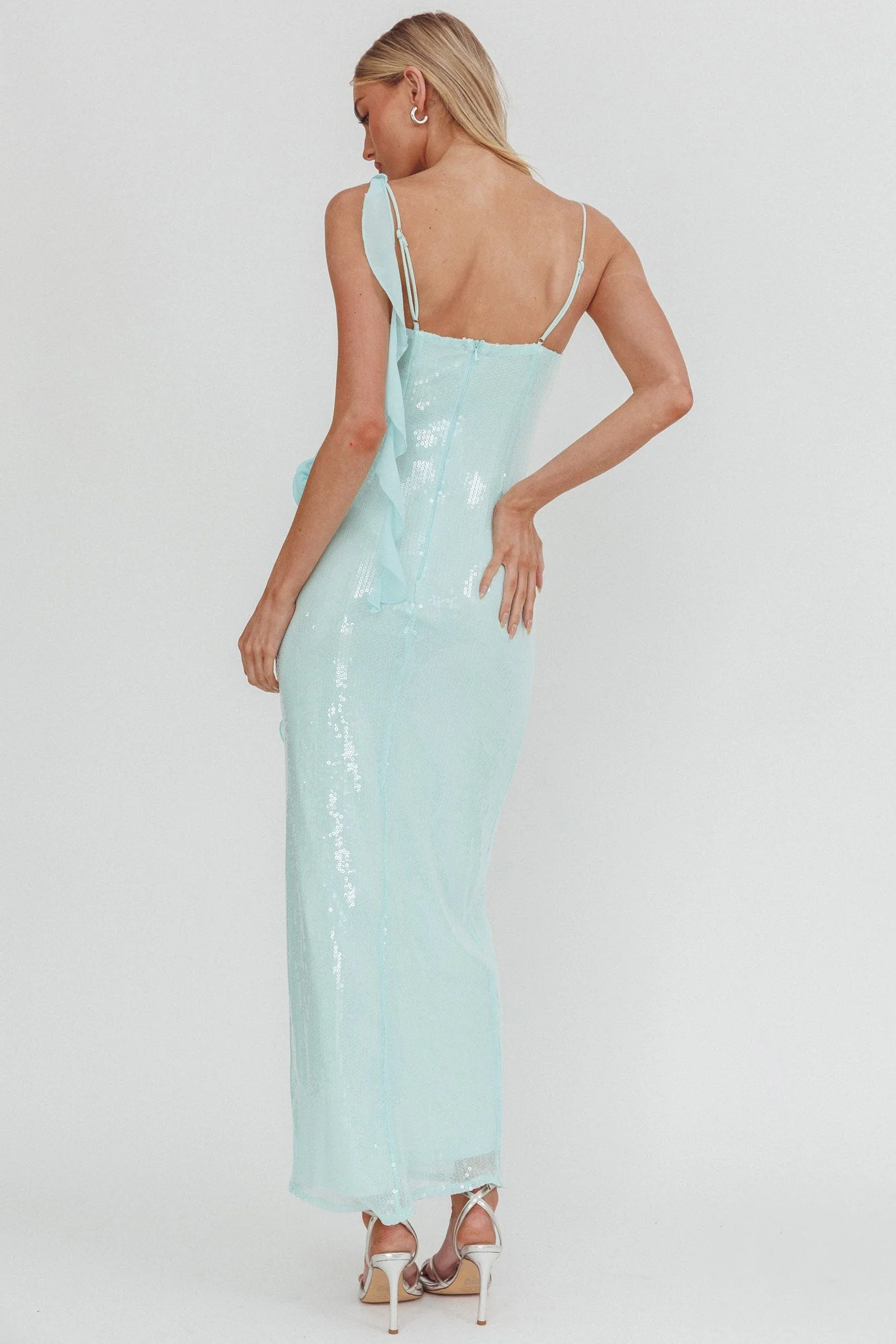 She Glows Cami Strap Sequin Maxi Dress Mint