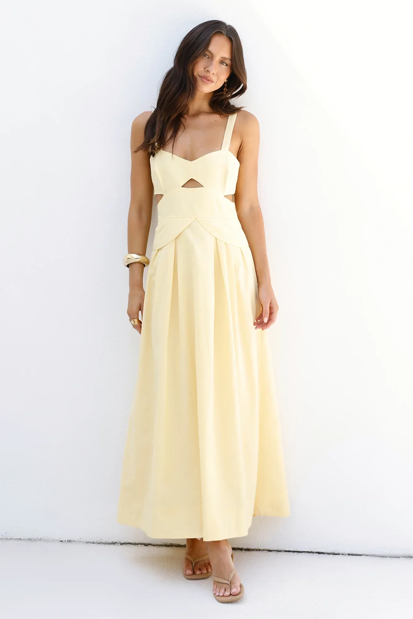 Wild Dahlia Maxi Dress Yellow