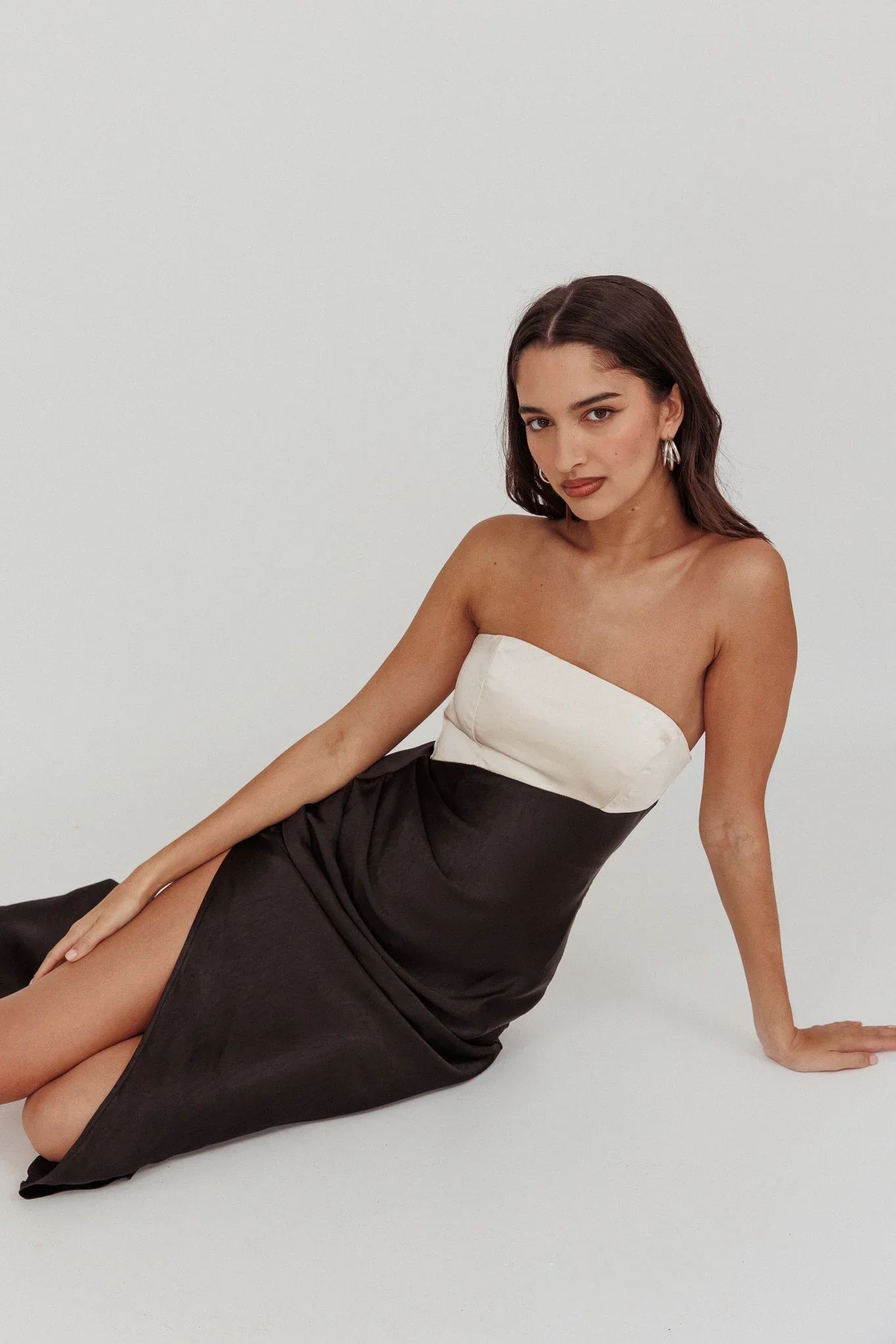 Kamillia Strapless Split Maxi Dress Black