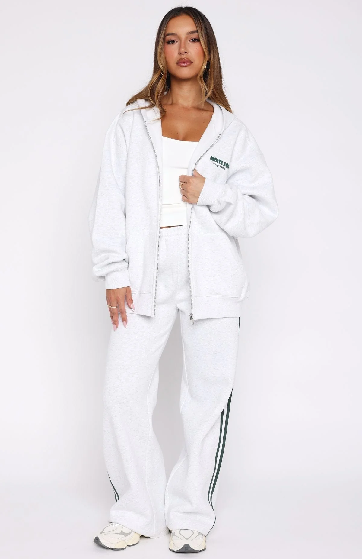 Lucky Thirteen Charise Wide Leg Sweatpants Grey Marle