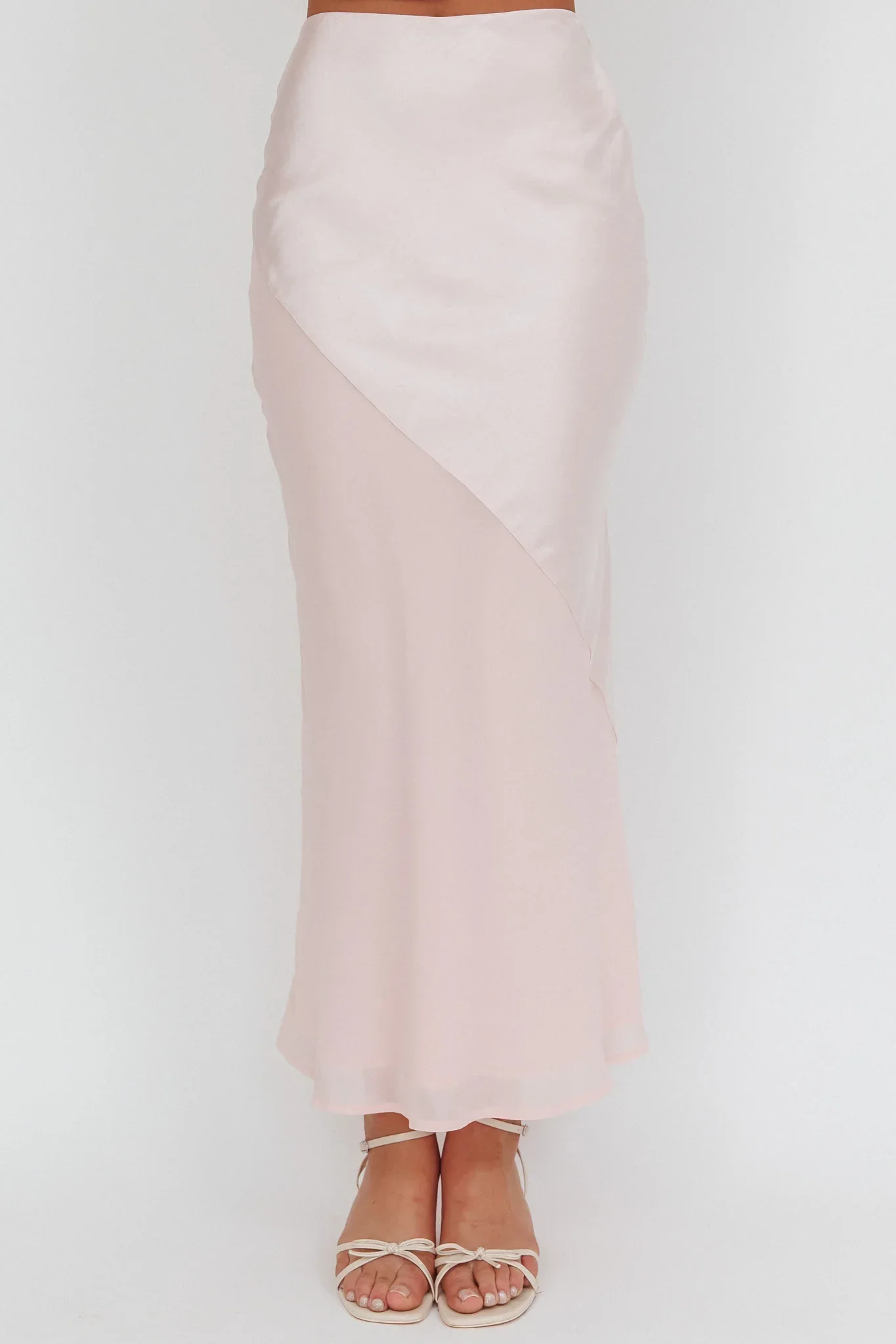 Easy Love Contrast Maxi Skirt Pink