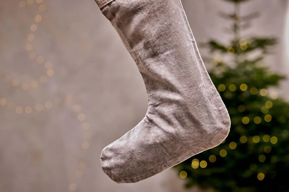 Karru Cotton Velvet Stocking - Light Grey