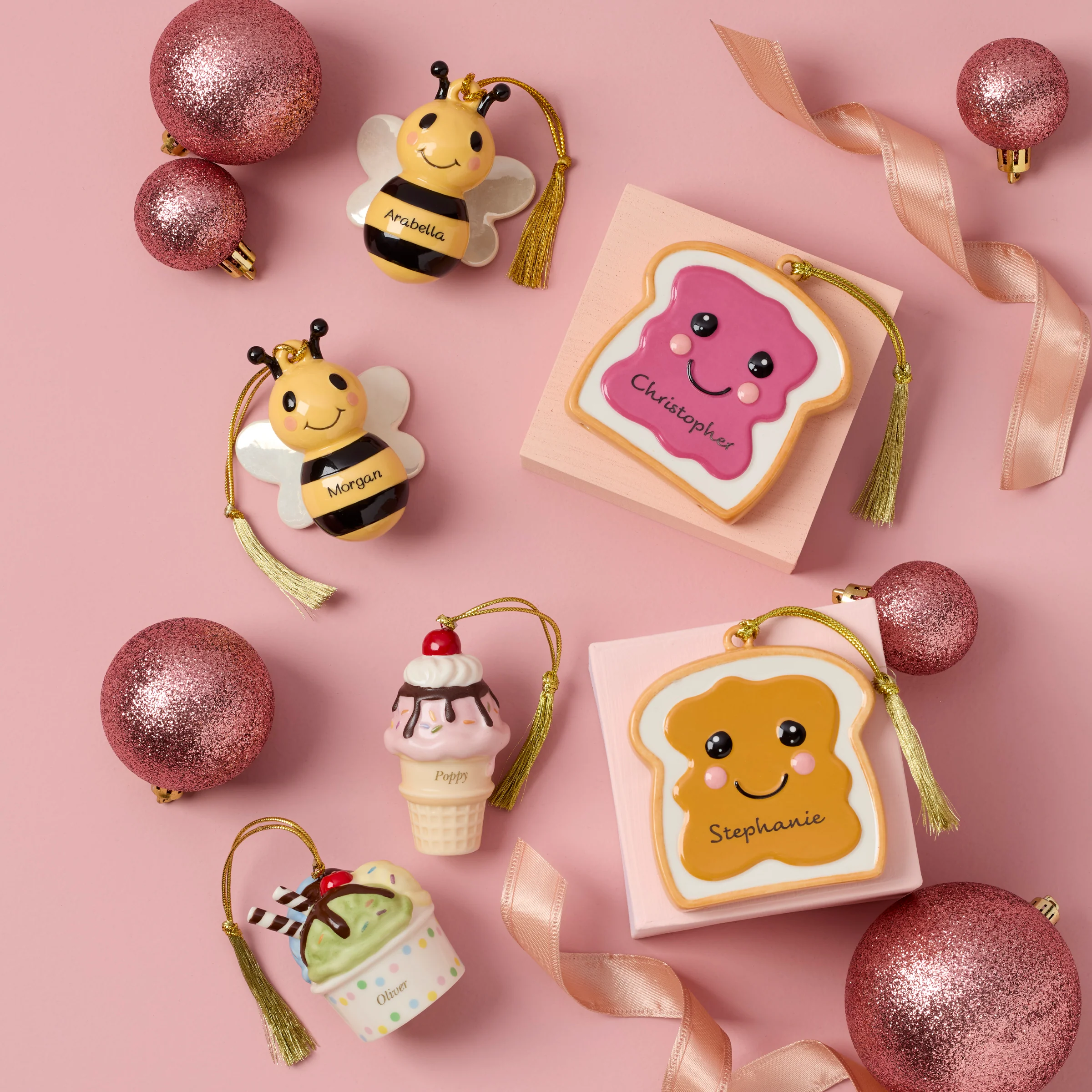 Personalized Forever Friends Bees 2-Piece Ornament