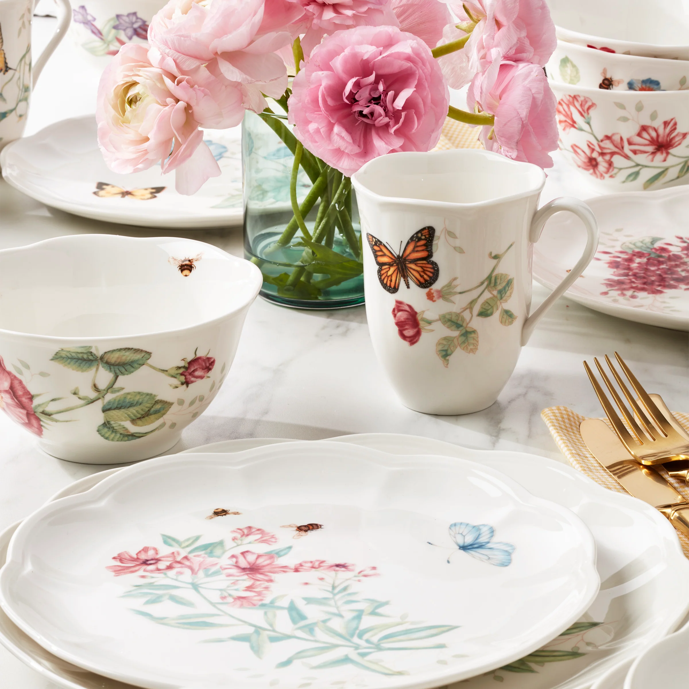 Butterfly Meadow Monarch 24-Piece Dinnerware Set