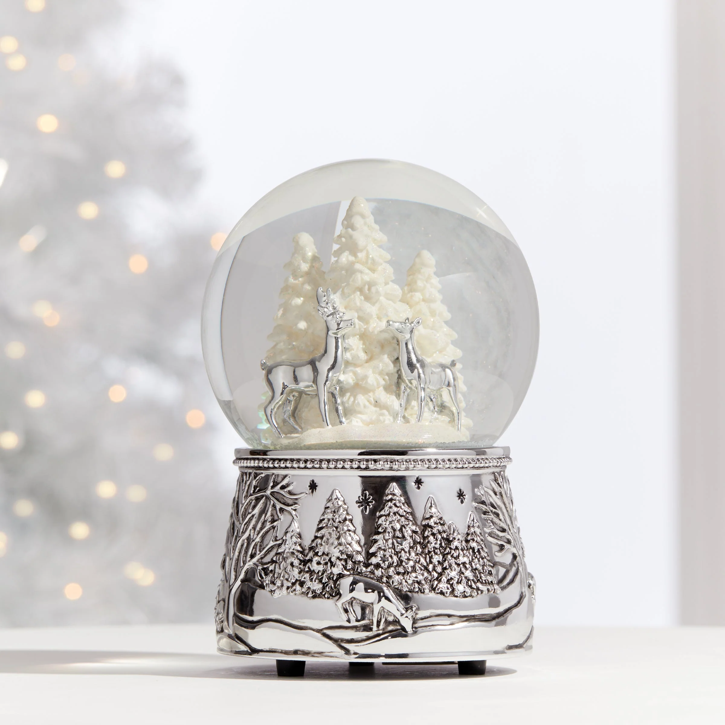 North Pole Bound Reindeer Musical Snow Globe