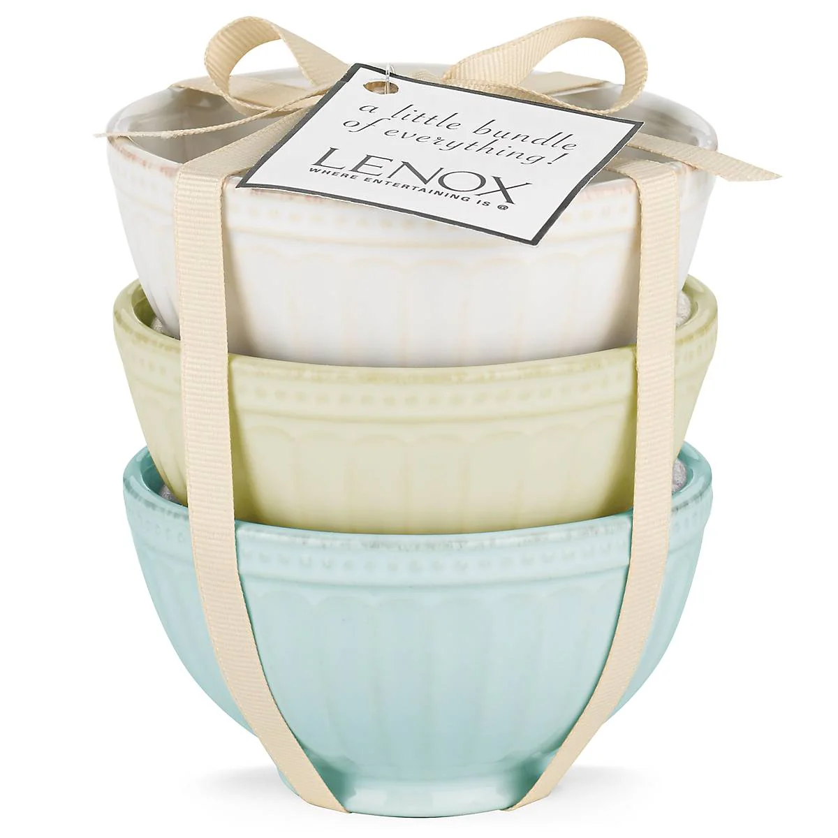 French Perle Groove? 3pc Mini Bowl Set