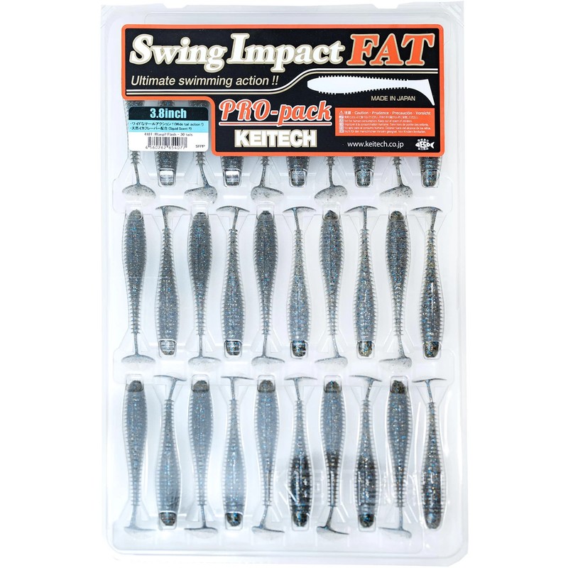 Keitech Fat Swing Impact 3.8 inch Soft Paddle Tail Swimbait - 30 Bait Pro Pack