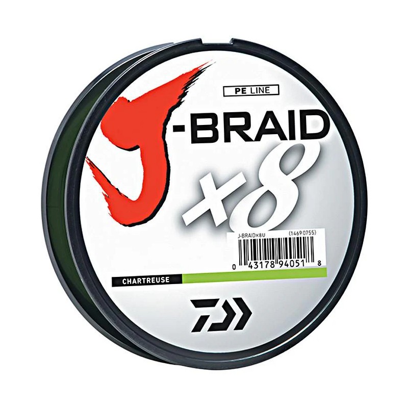 Daiwa J-Braid X8 Braided Line 330 Yards Chartreuse