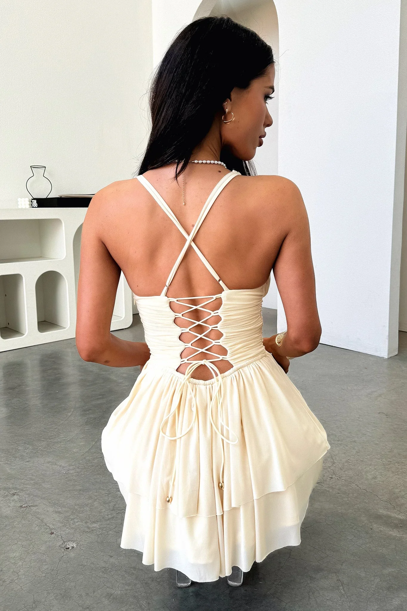 Jamie Layered Mini Dress - Yellow