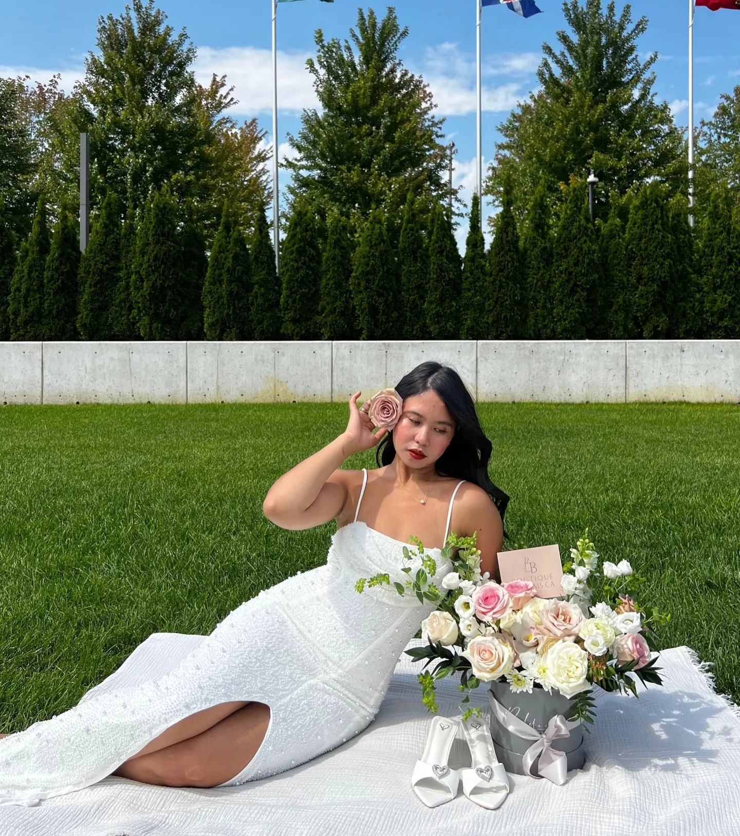 Klara Cowl Neck Faux Pearl Bead Column Dress