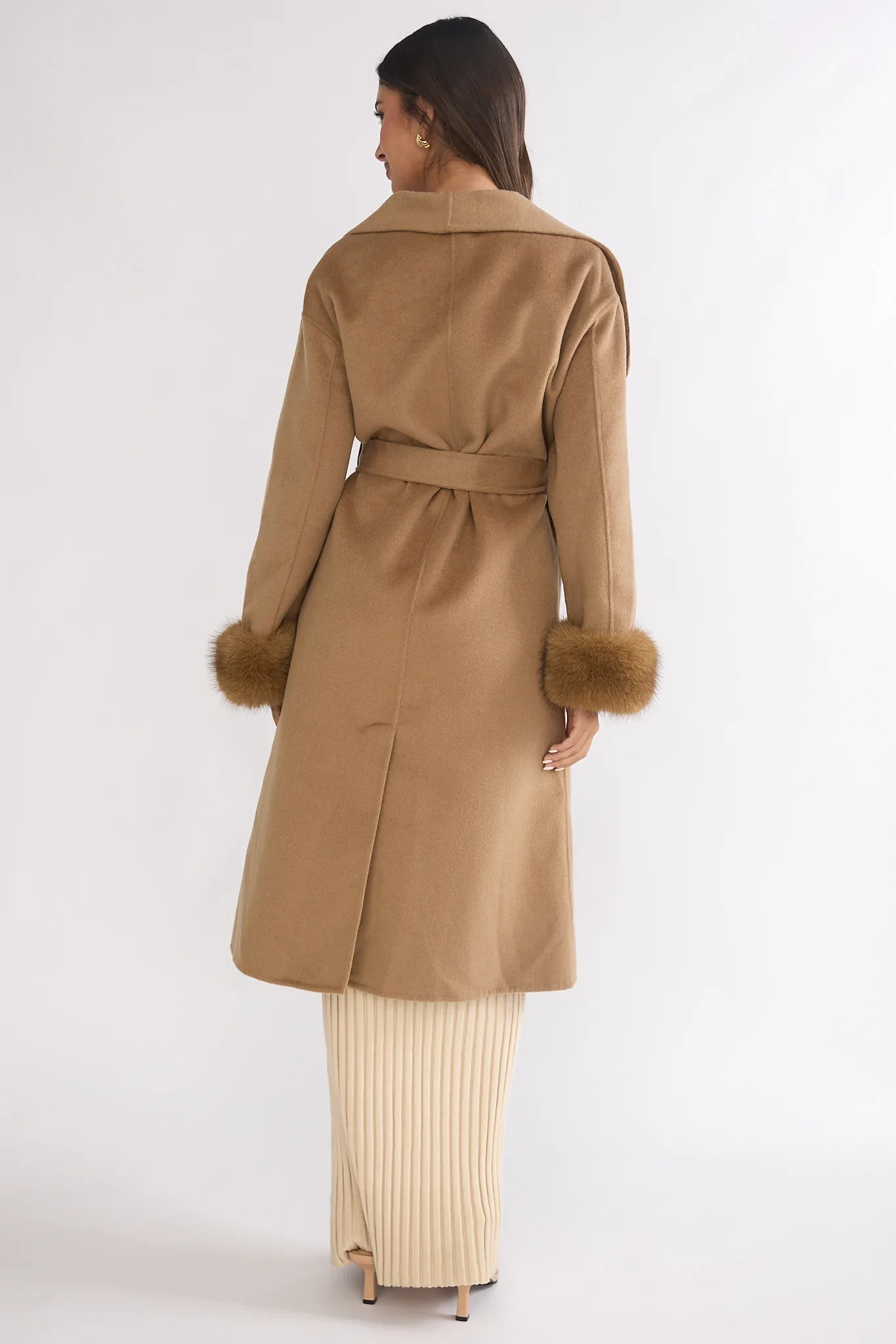 Zannora Faux Fur Coat Camel
