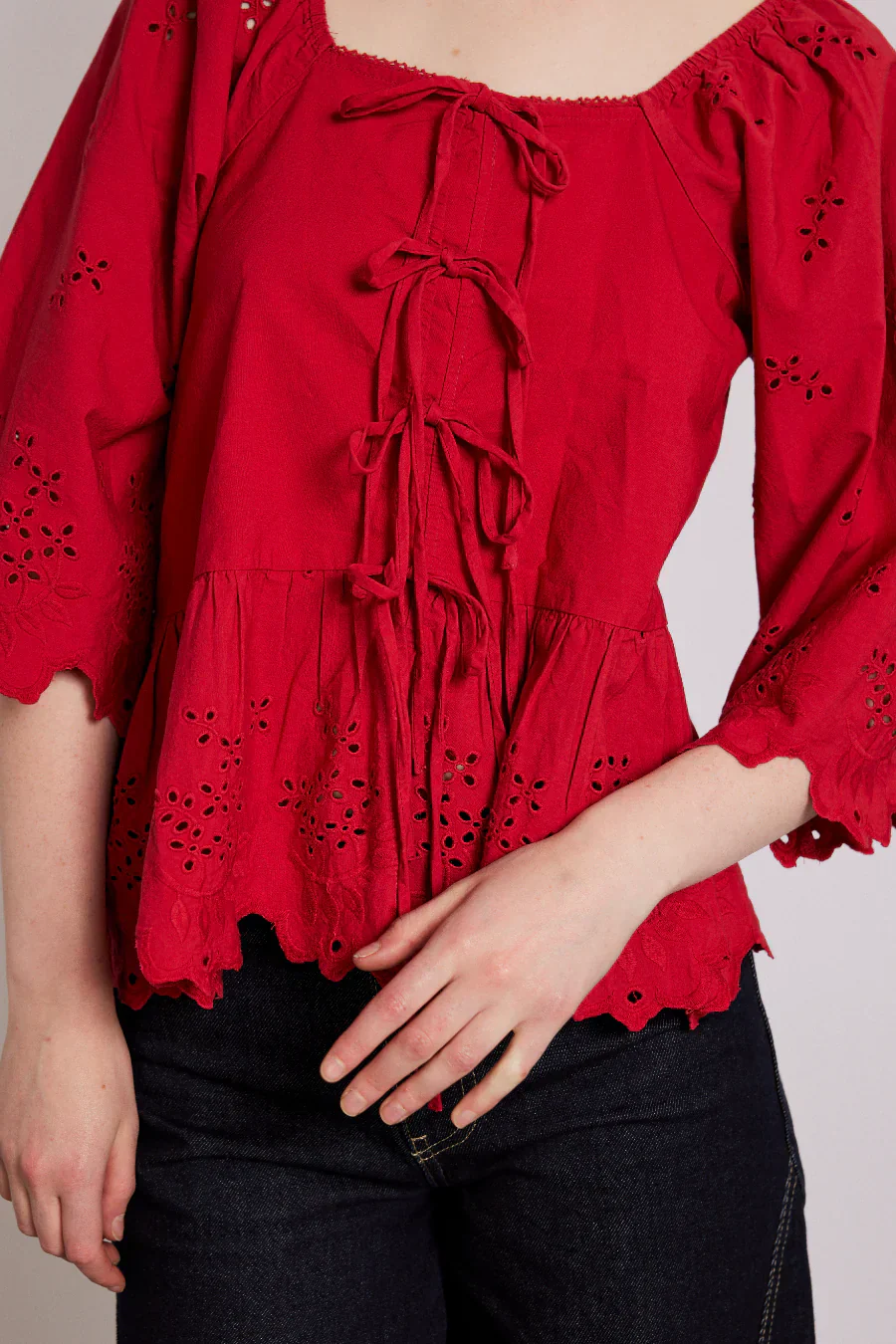 lana blouse - red