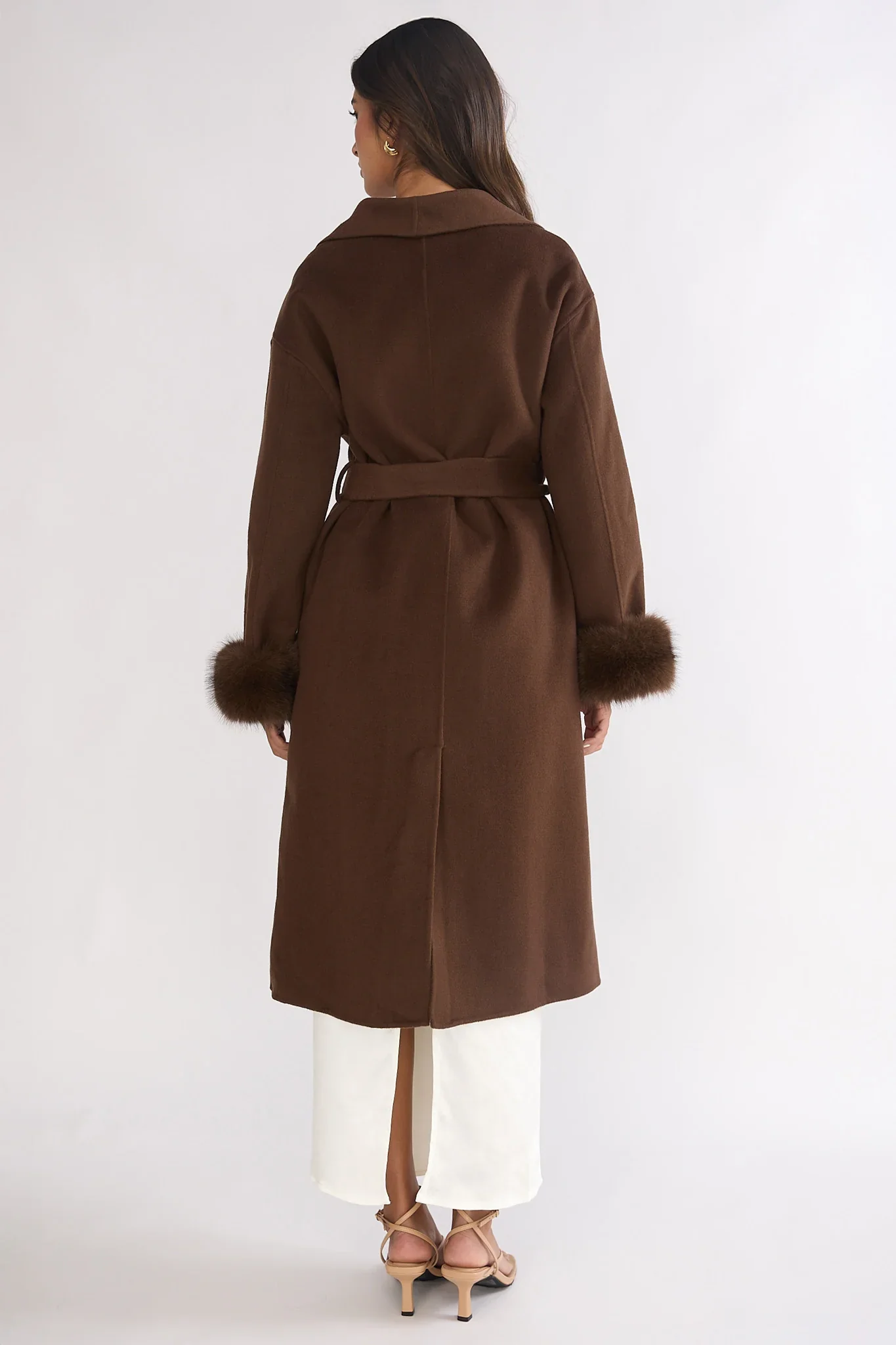Zannora Faux Fur Coat Chocolate