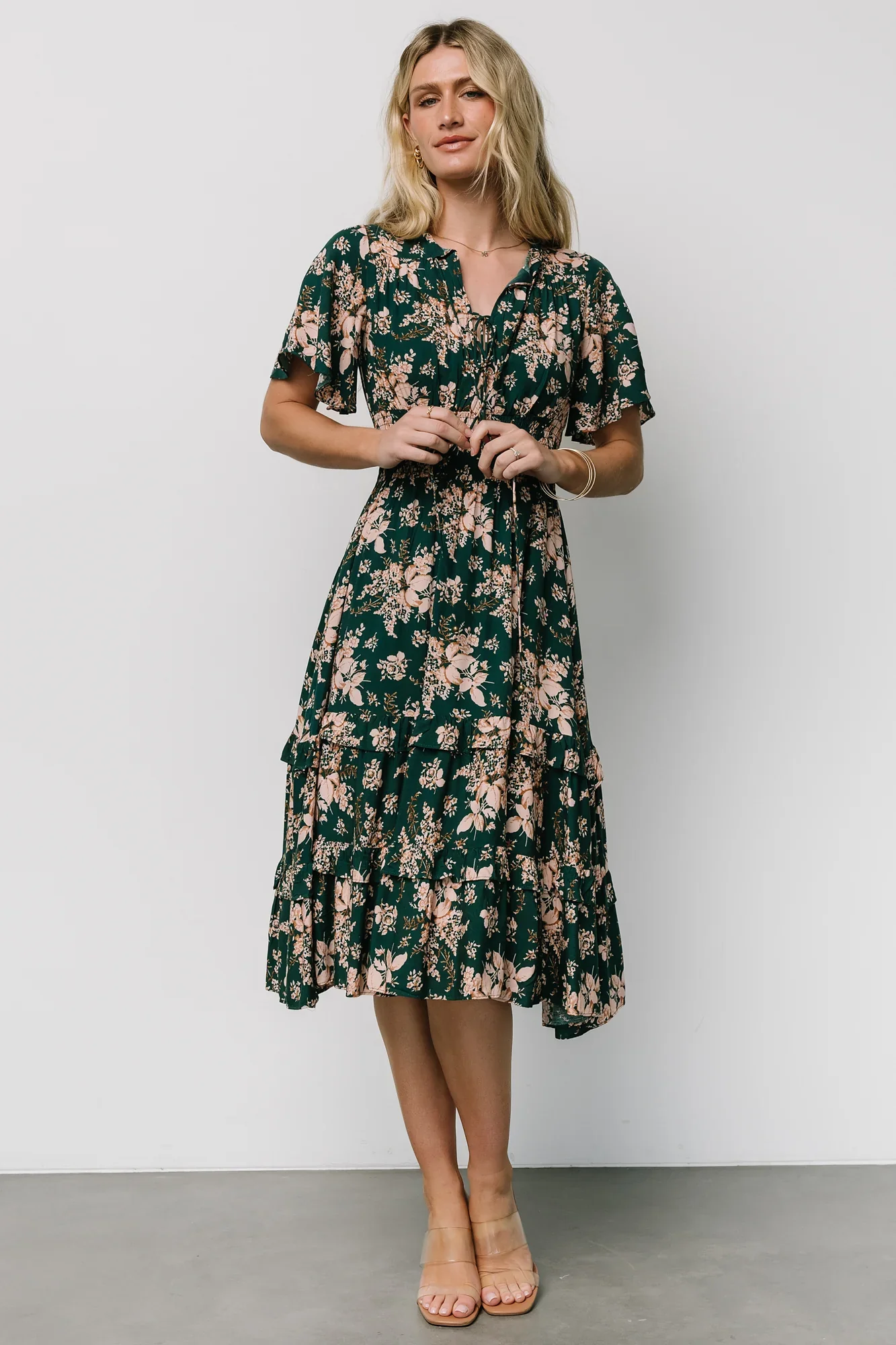 Spell Boho Midi Dress | Topaz + Blush Floral