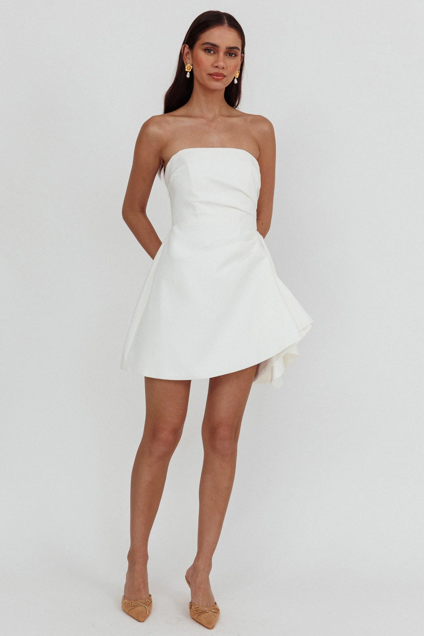 Minnesota Strapless Mini Dress White