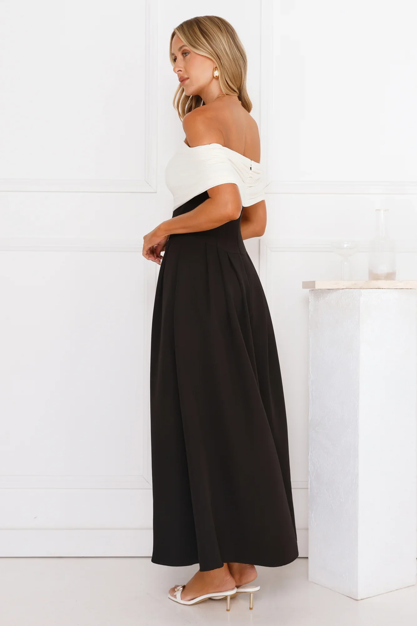 Too Hot To Handle Off Shoulder Maxi Dress