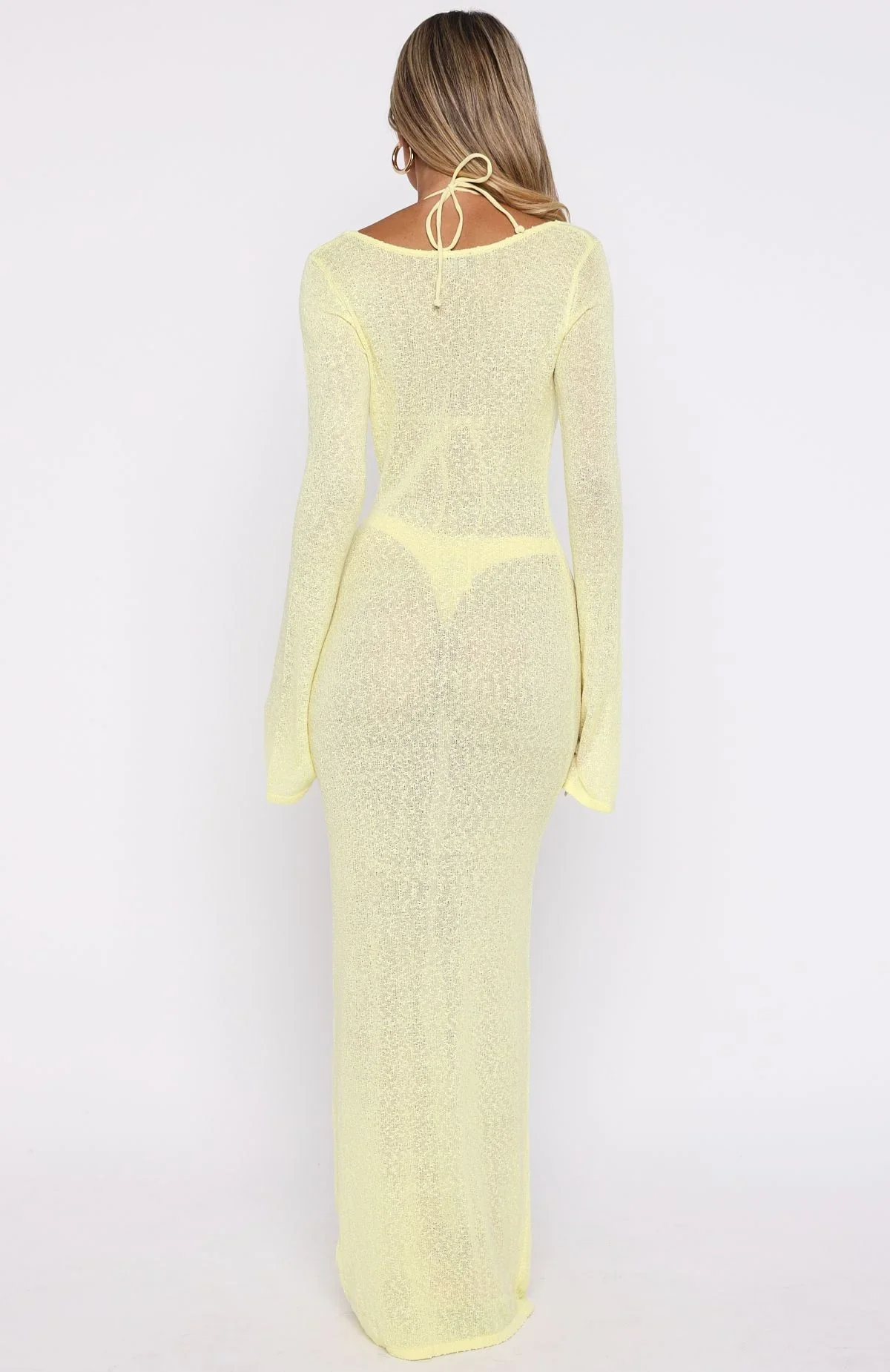 Malta Mermaids Long Sleeve Maxi Dress Lemon