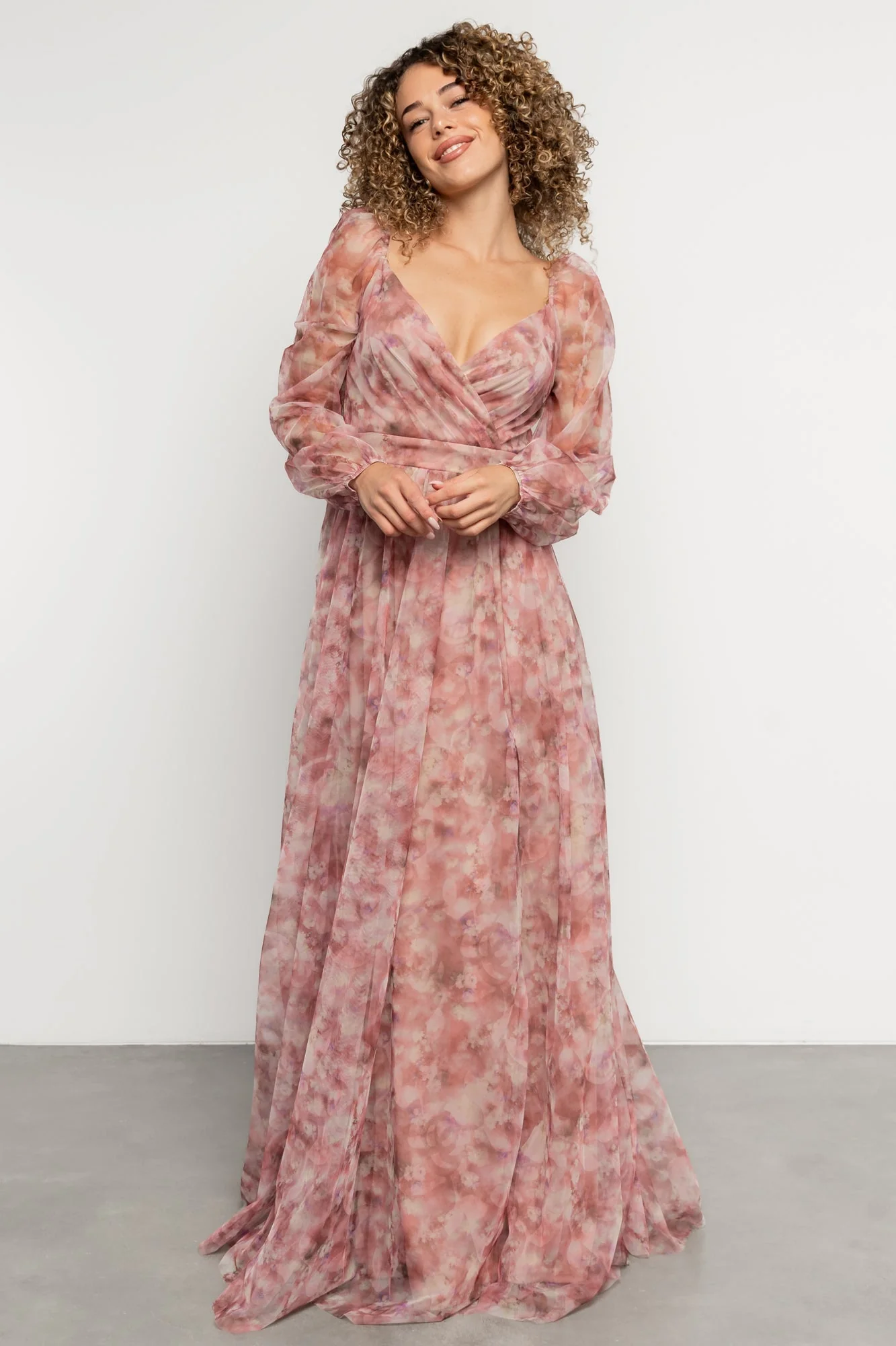 Katara Tulle Maxi Dress | Mauve Floral