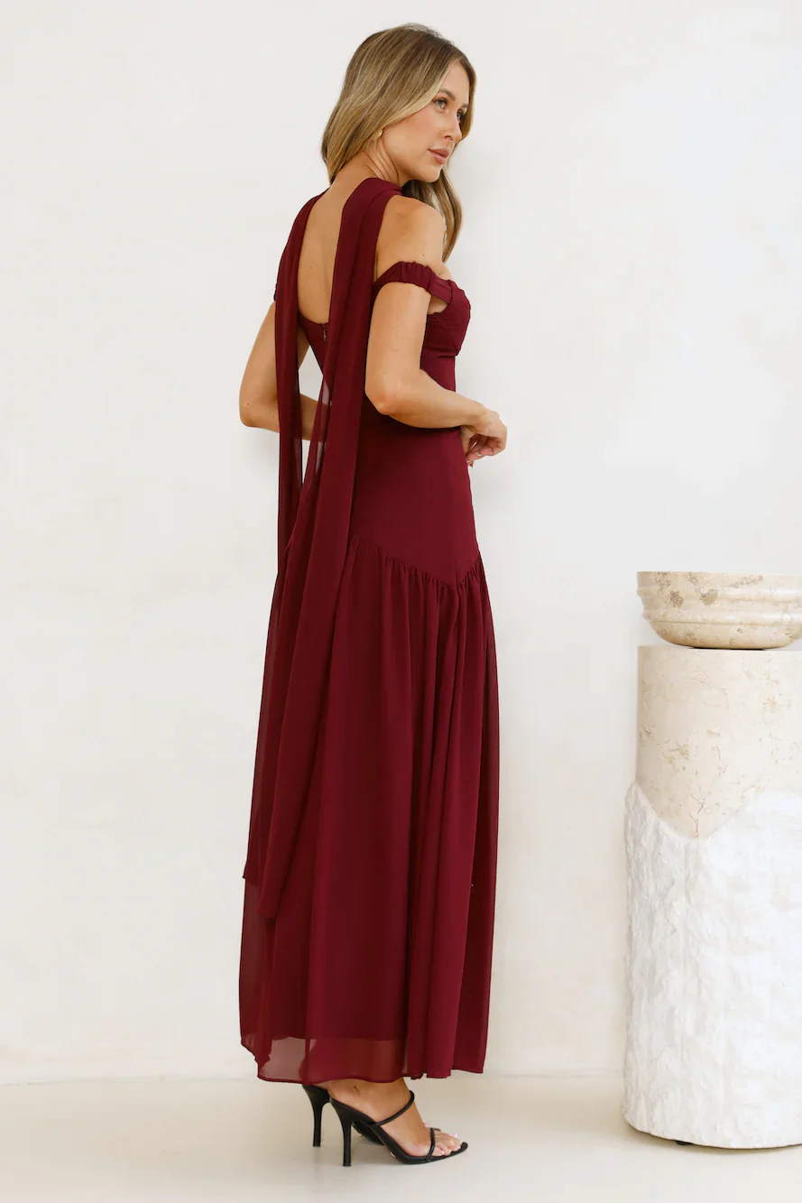 The Style Spotlight Off Shoulder Maxi Dress
