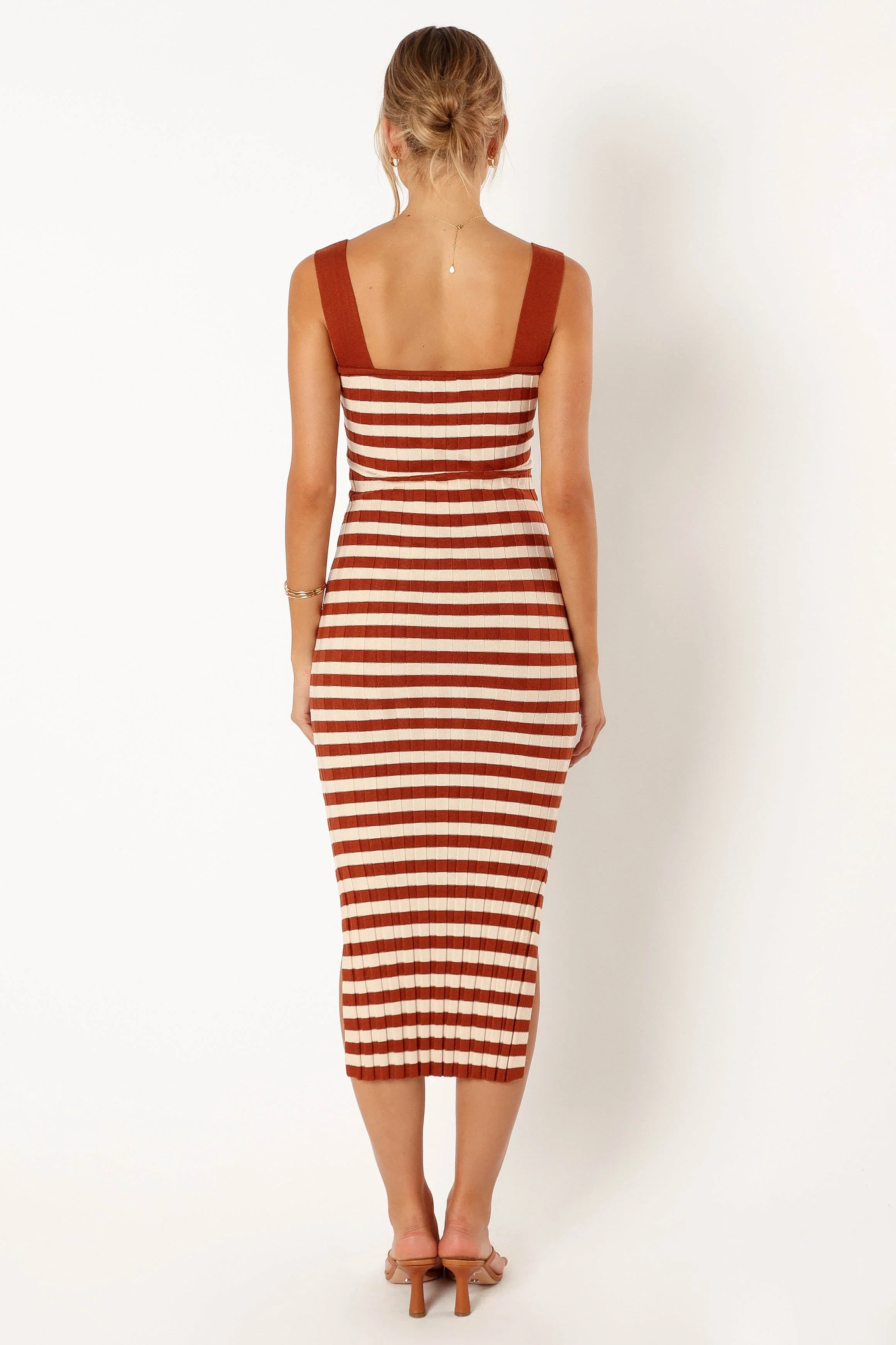 Ledger Midi Dress - Tan Stripe